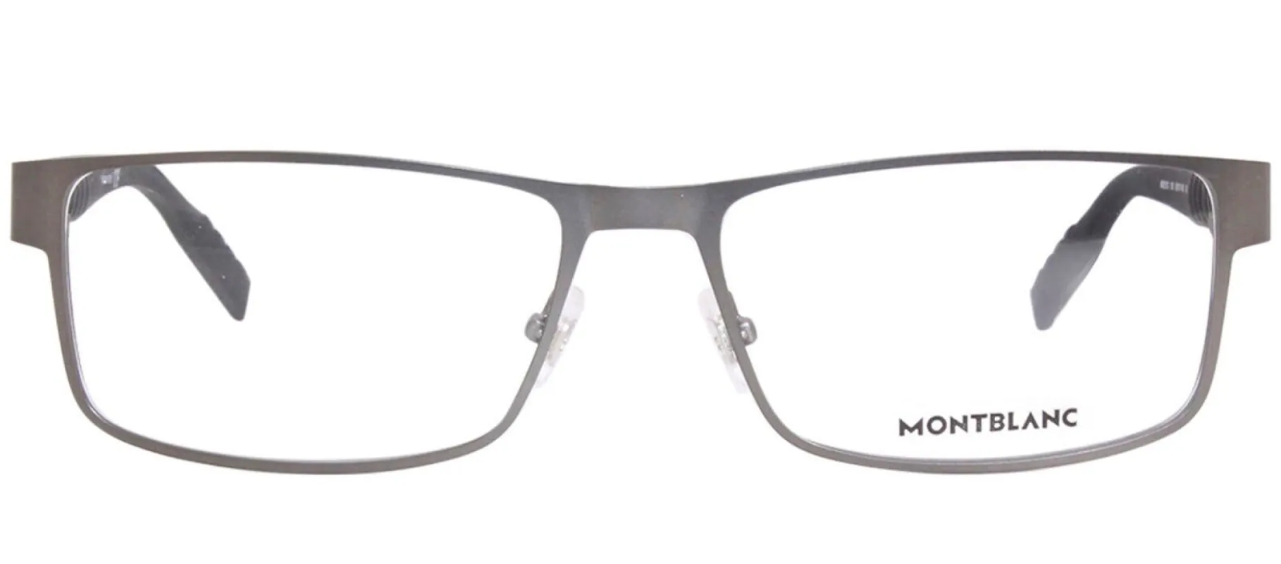 Montblanc MB 0210O 002 Rectangle Metal Gunmetal Eyeglasses with Logo Stamped Demo Lenses made by Gaffos