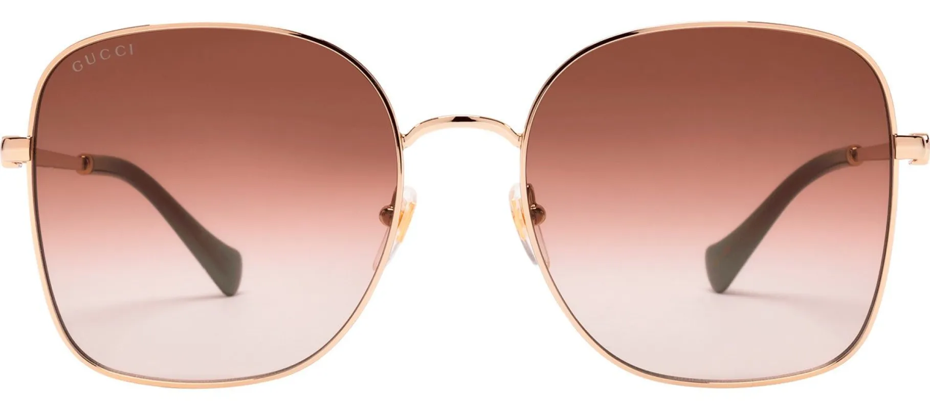 Gucci GG 1143S 002 Square Metal Gold Sunglasses with Brown Gradient Lens sold by Gaffos