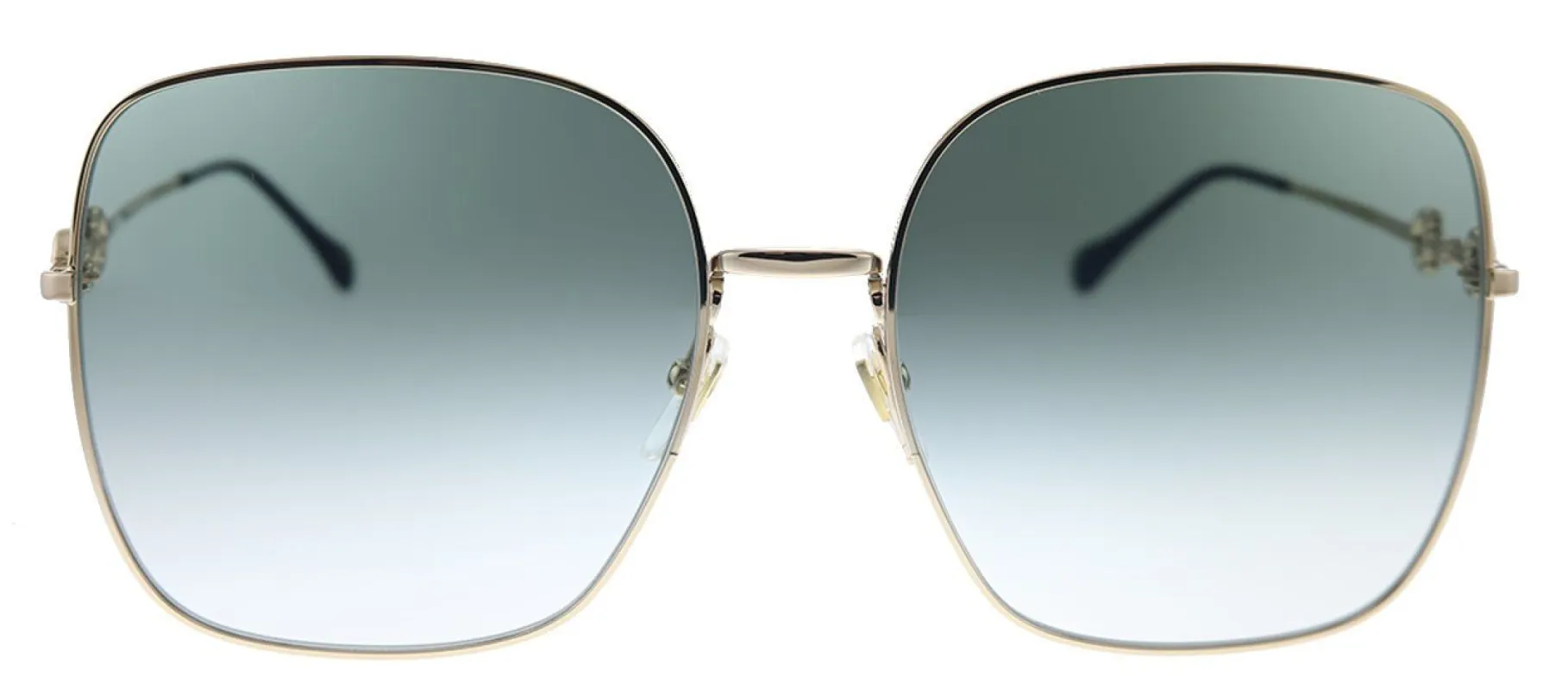 Gucci GG 0879S 003 Square Metal Gold Sunglasses with Green Gradient Lens sold by Gaffos