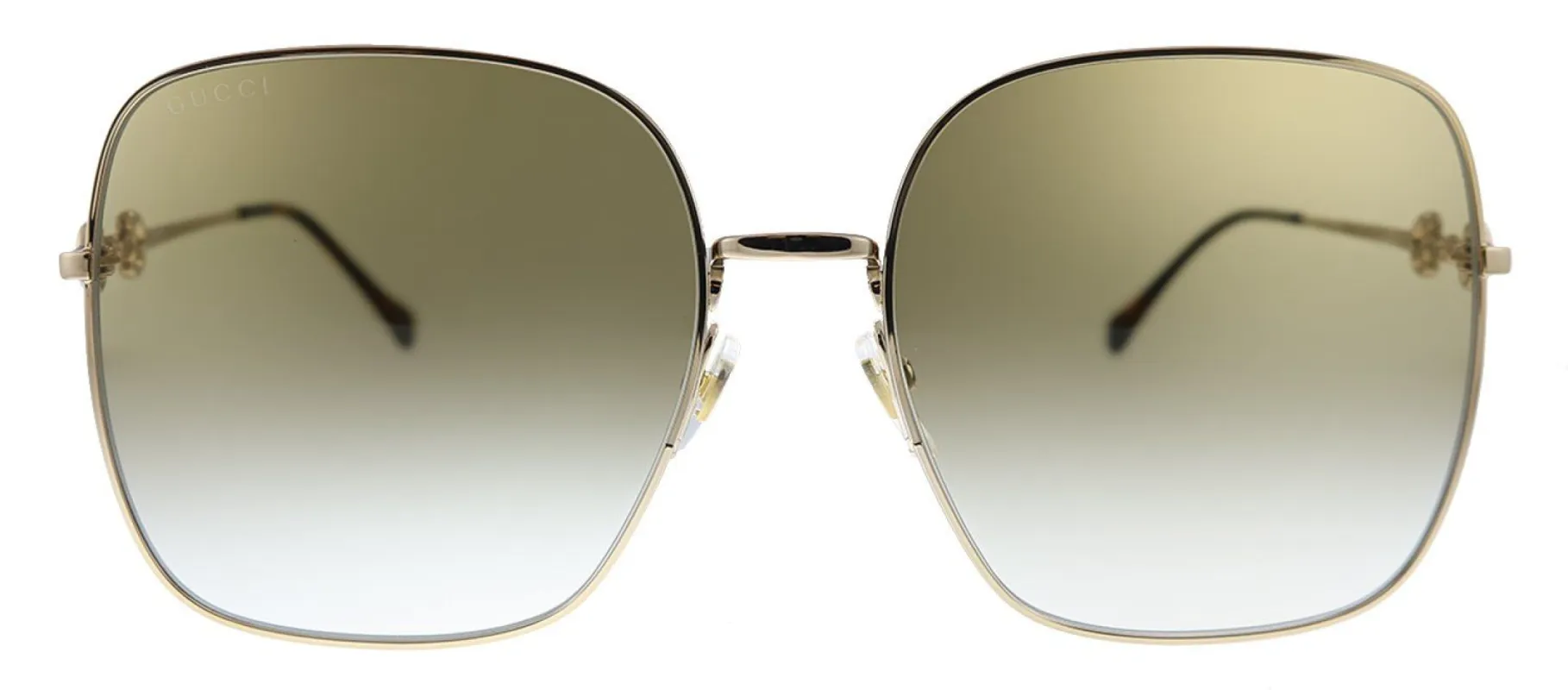 Gucci GG 0879S 002 Square Metal Gold Sunglasses with Brown Gradient Lens sold by Gaffos