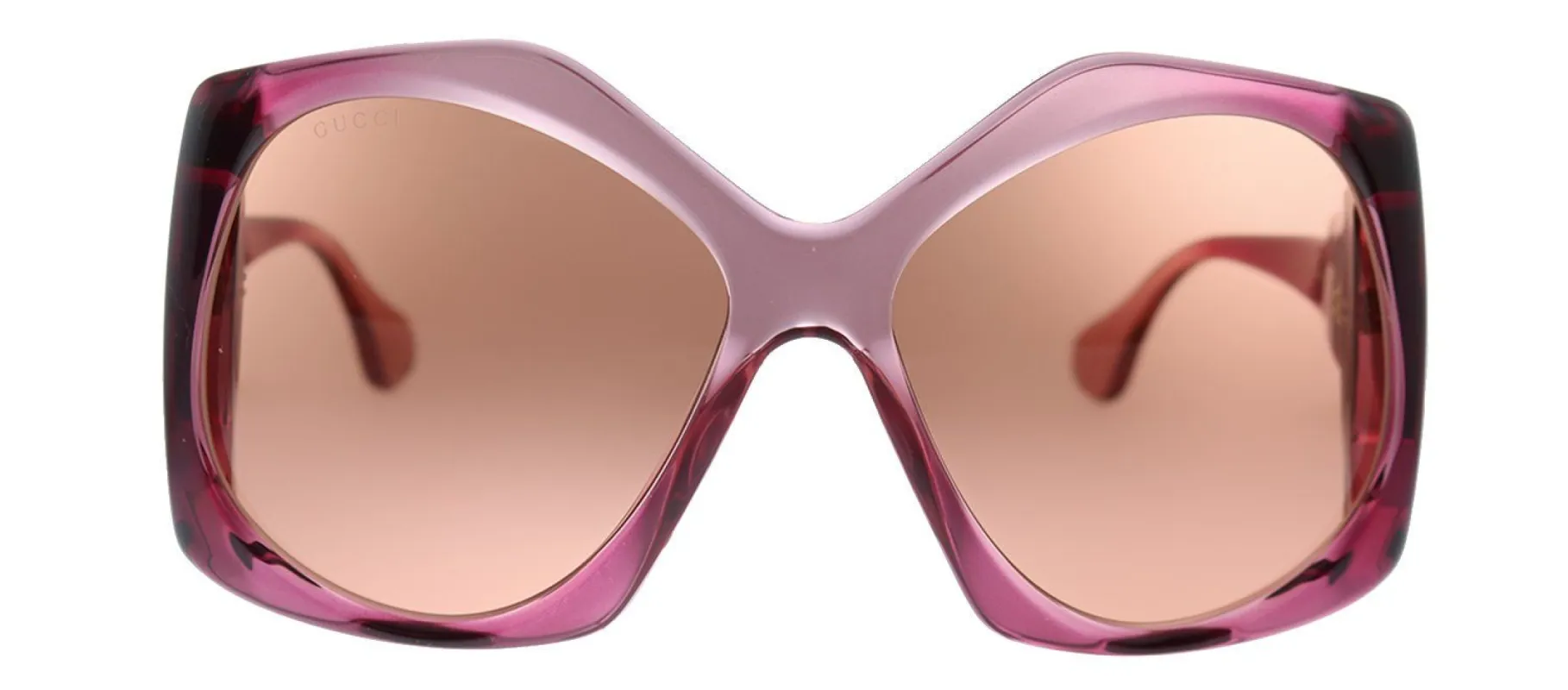 Gucci GG 0875S 003 Oversized Acetate Burgundy Sunglasses with Orange Lens sold by Gaffos