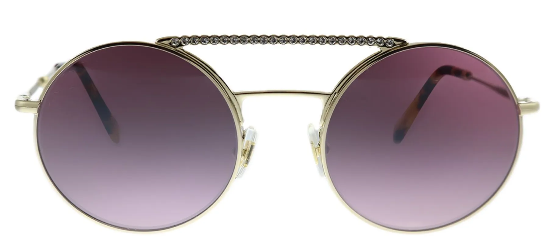 Miu Miu CORE COLLECTION MU 52VS ZVNTEG Round Metal Gold Sunglasses with Pink Gradient Lens sold by Gaffos