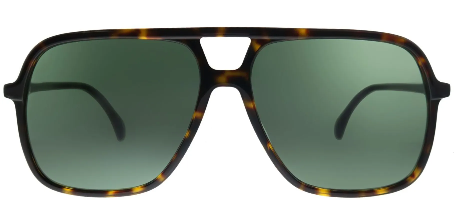 Gucci GG 0545S 002 Aviator Acetate Tortoise/ Havana Sunglasses with Green Lens sold by Gaffos