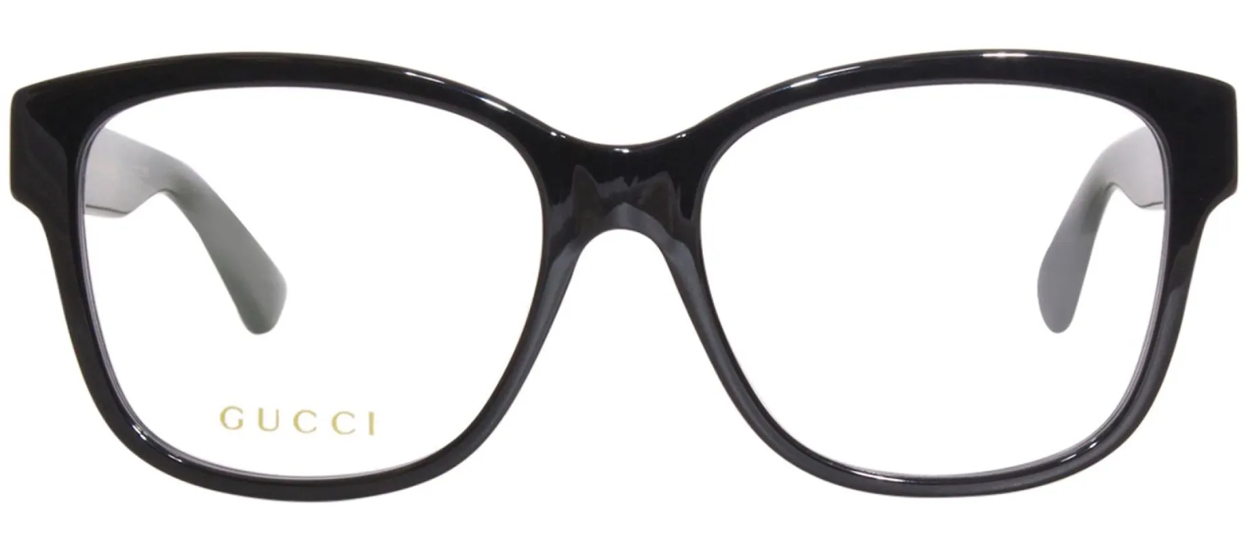 Gucci GG 0038ON 011 Square Plastic Black Eyeglasses with Logo Stamped Demo Lenses sold by Gaffos
