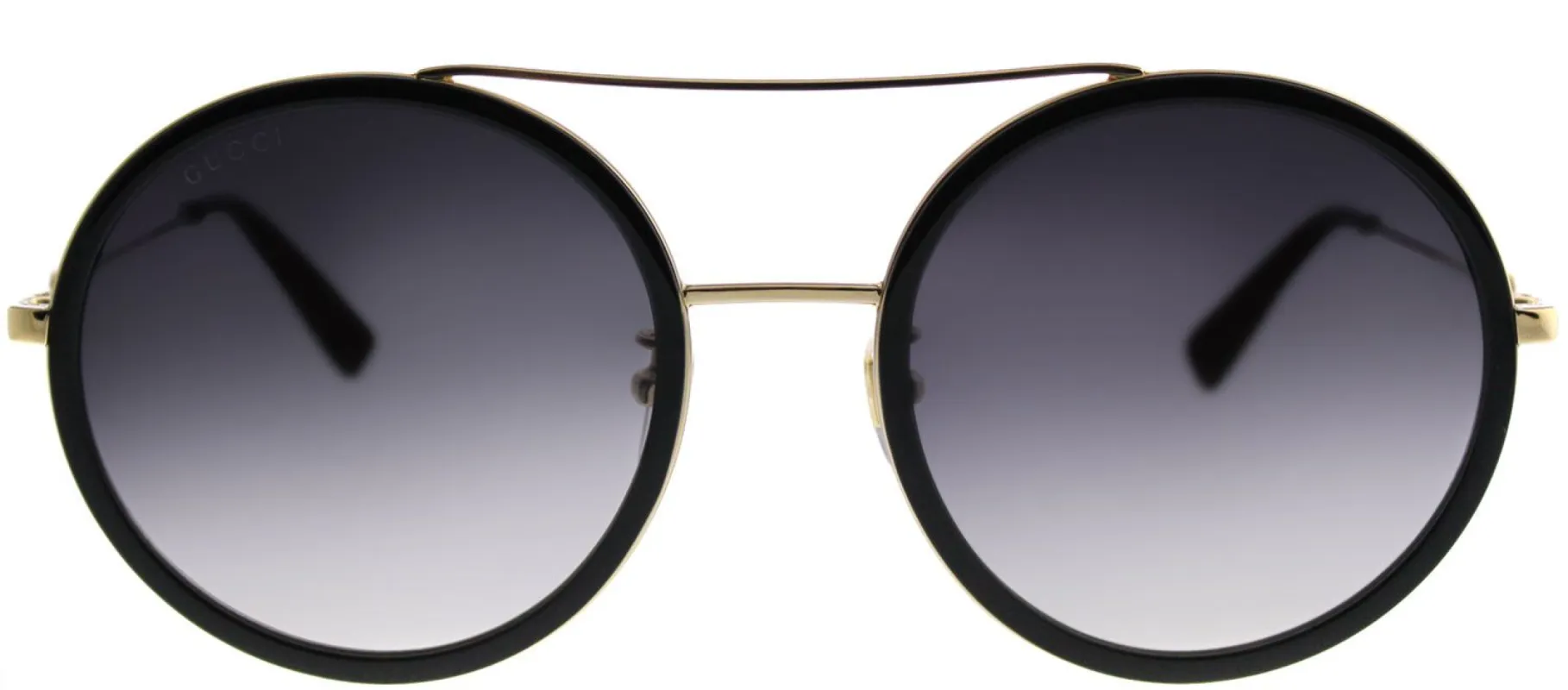 Gucci GG 0061S 001 Round Metal Black Sunglasses with Grey Gradient Lens sold by Gaffos