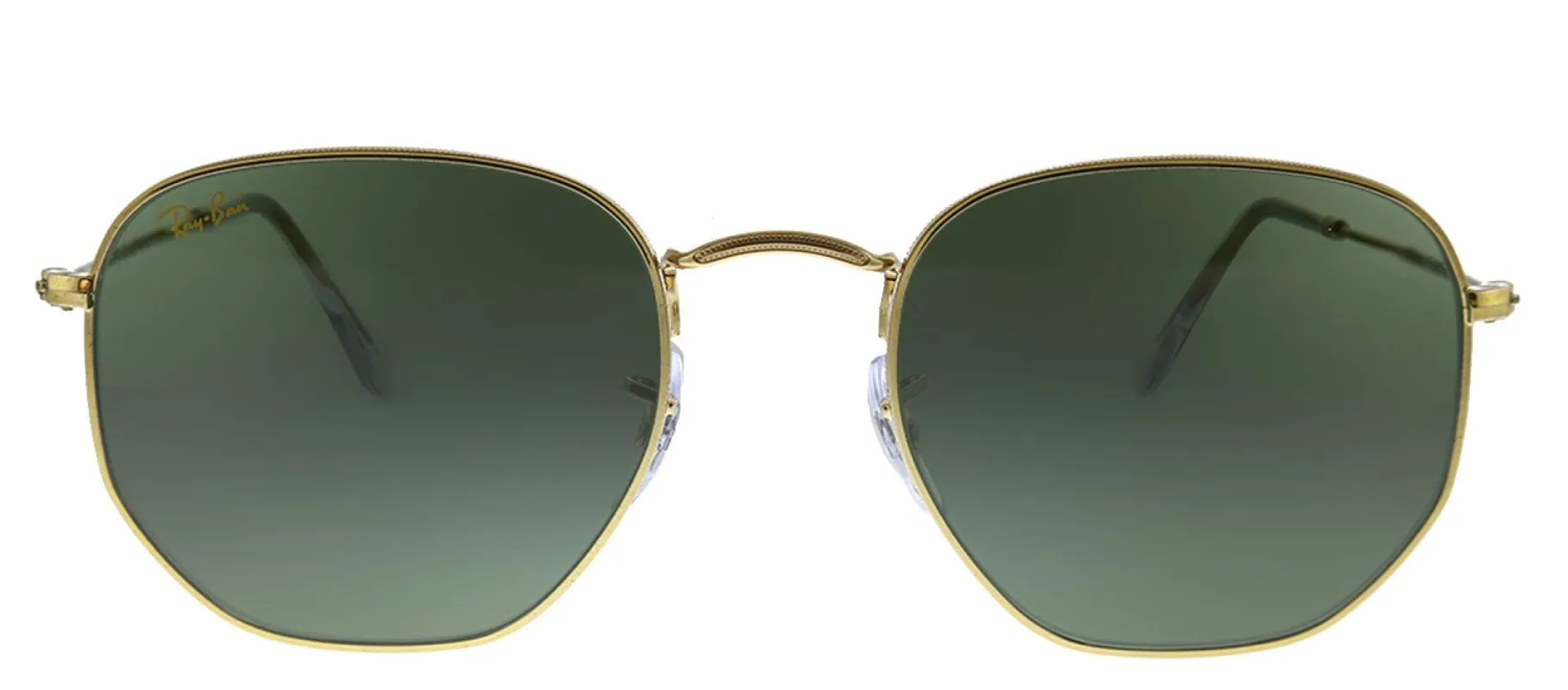 Ray-Ban RB 3548 919631 Geometric Metal Gold Sunglasses with Green Lens sold by Gaffos