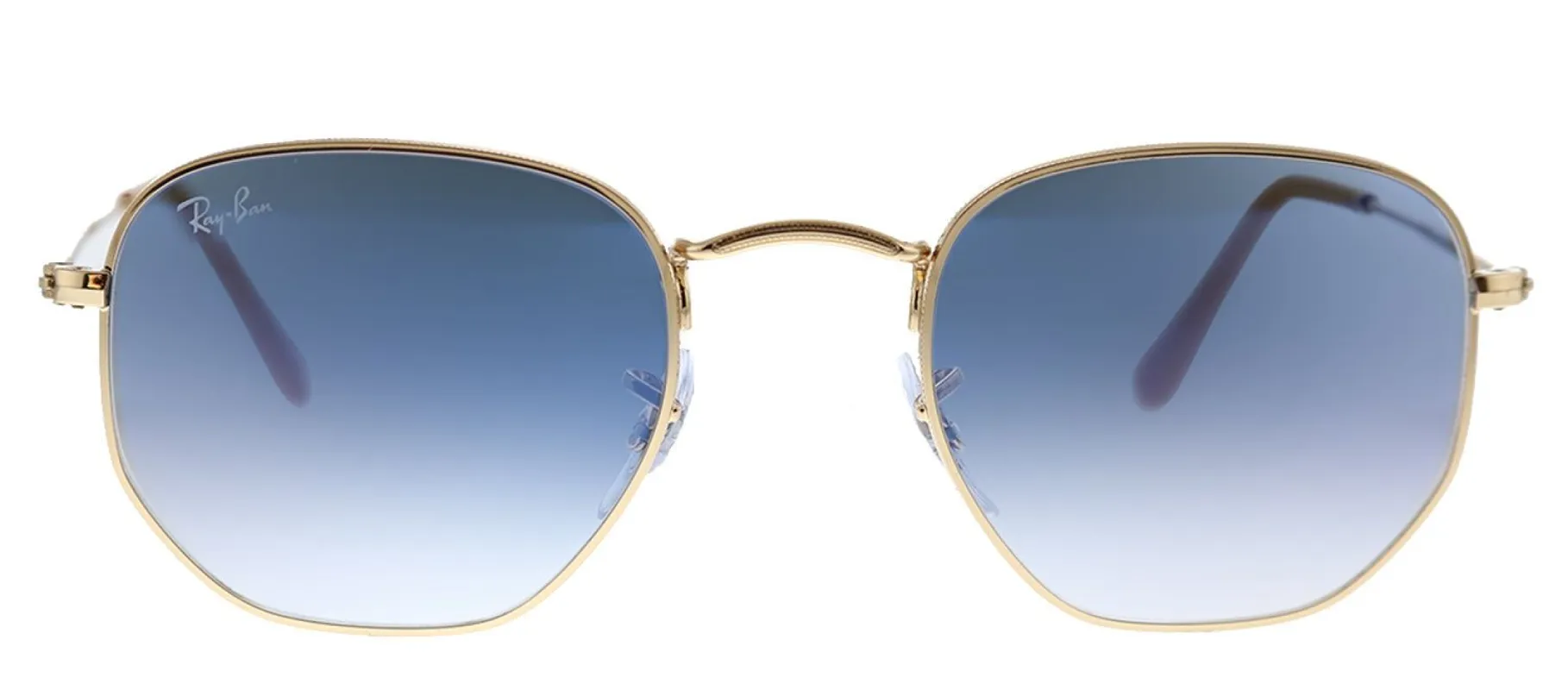 Ray-Ban RB 3548 001/3F Geometric Metal Gold Sunglasses with Blue Gradient Lens sold by Gaffos