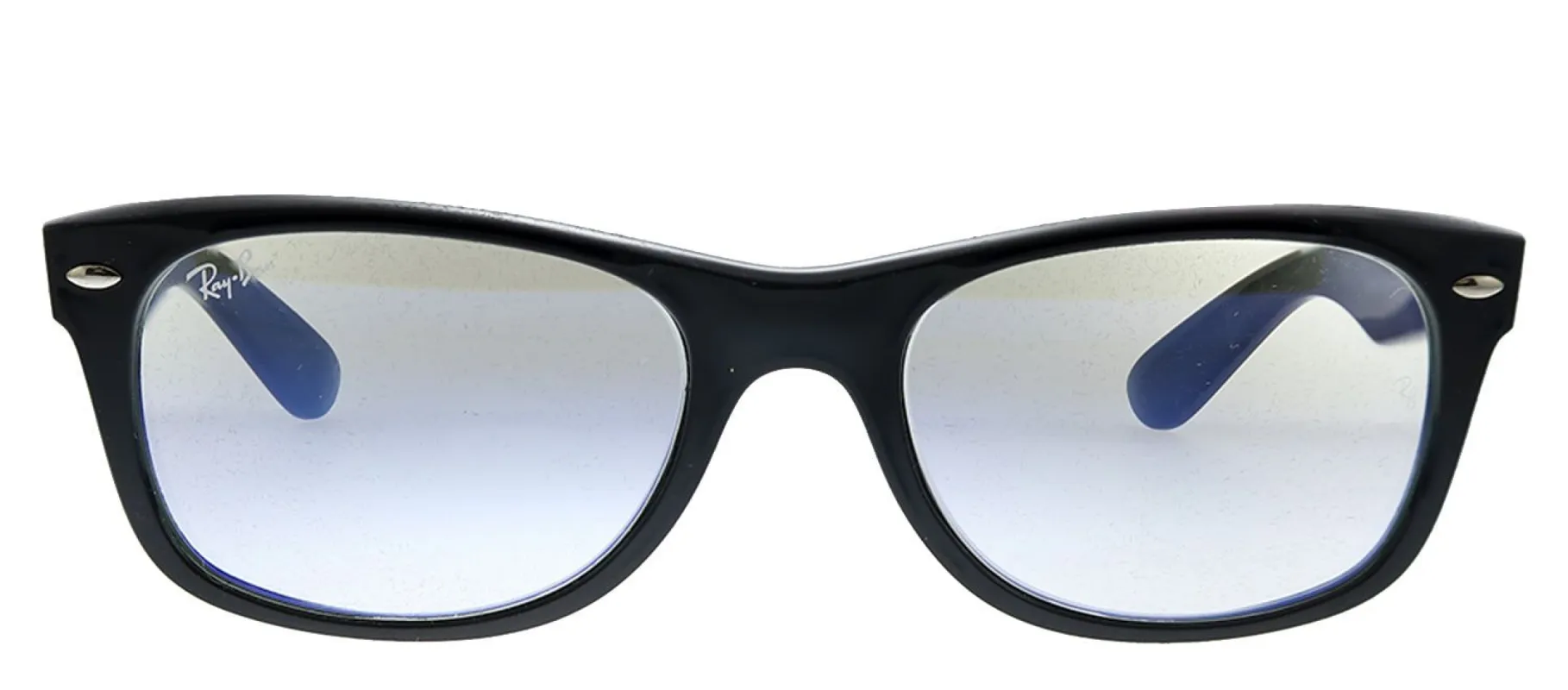Ray-Ban NEW WAYFARER RB 2132 901/BF Square Plastic Black Sunglasses with Clear Blue Block Lens sold by Gaffos