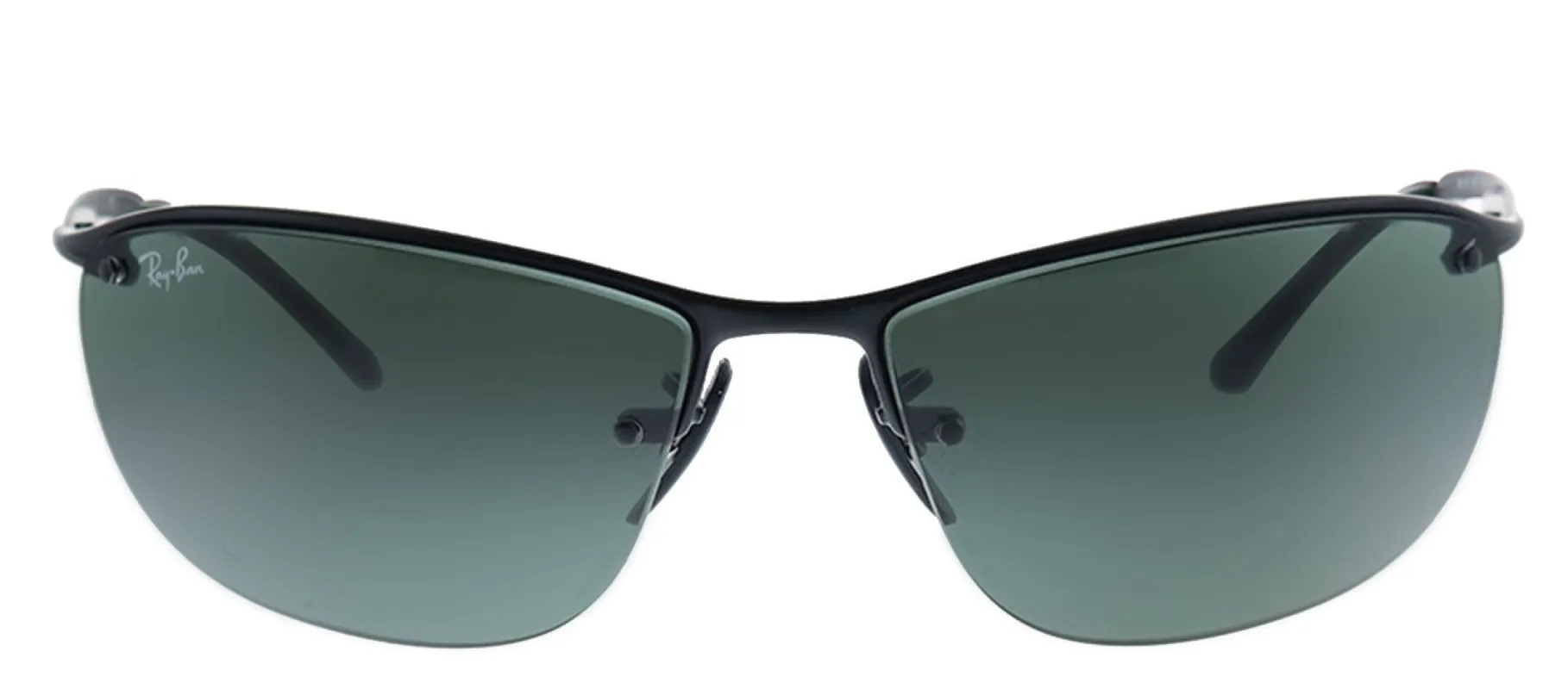 Ray-Ban RB 3187 006/71 Rectangle Metal Black Sunglasses with Green Lens sold by Gaffos
