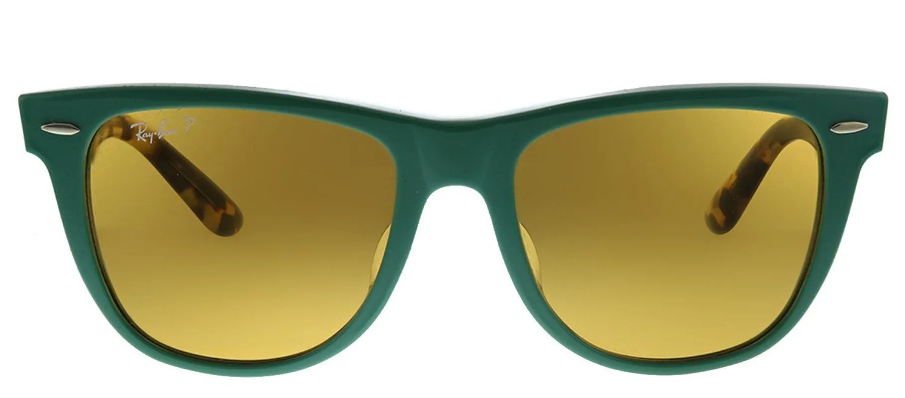 Ray-Ban Wayfarer RB 2140F 1240N9 Wayfarer Plastic Green Sunglasses with Yellow Polarized Lens sold by Gaffos