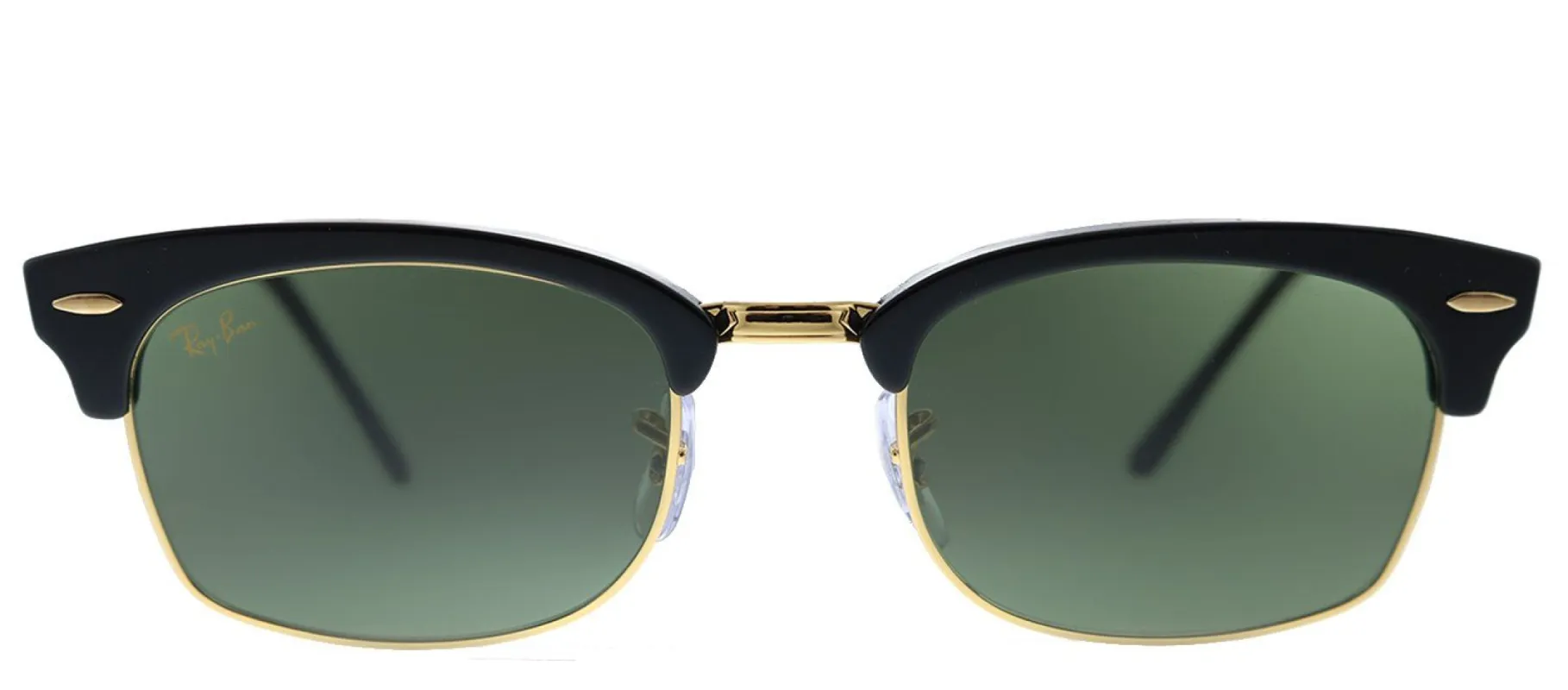 Ray-Ban Clubmaster Square RB 3916 130331 Rectangle Plastic Black Sunglasses with Green Lens sold by Gaffos