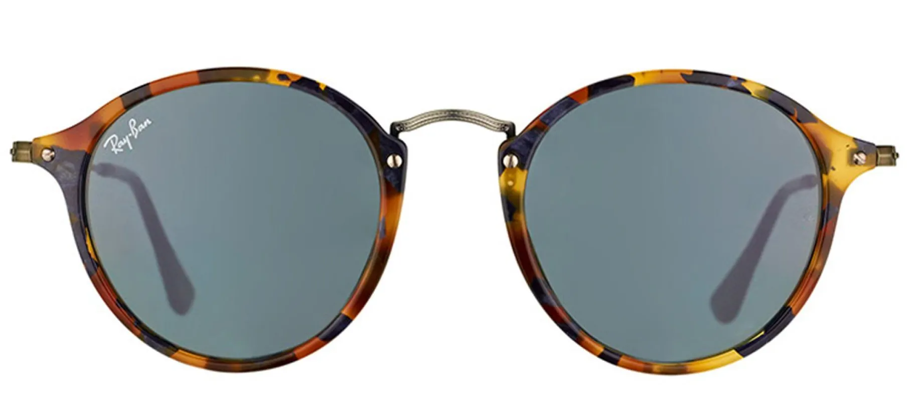 Ray-Ban RB 2447 1158R5 Round Plastic Tortoise/ Havana Sunglasses with Blue Lens sold by Gaffos