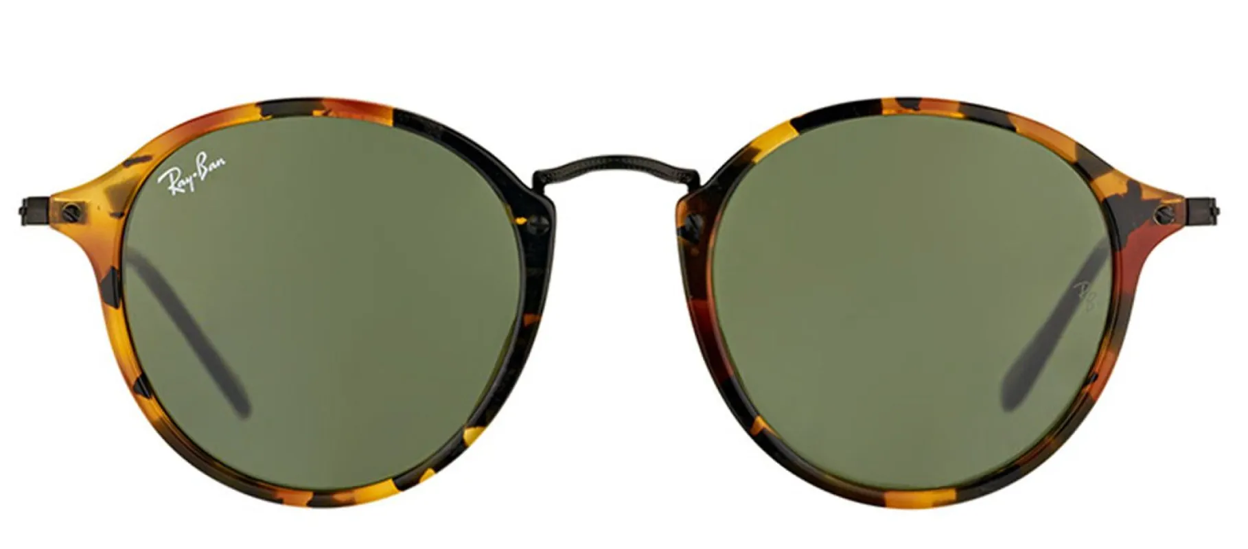 Ray-Ban RB 2447 1157 Round Plastic Tortoise/ Havana Sunglasses with Green Lens sold by Gaffos