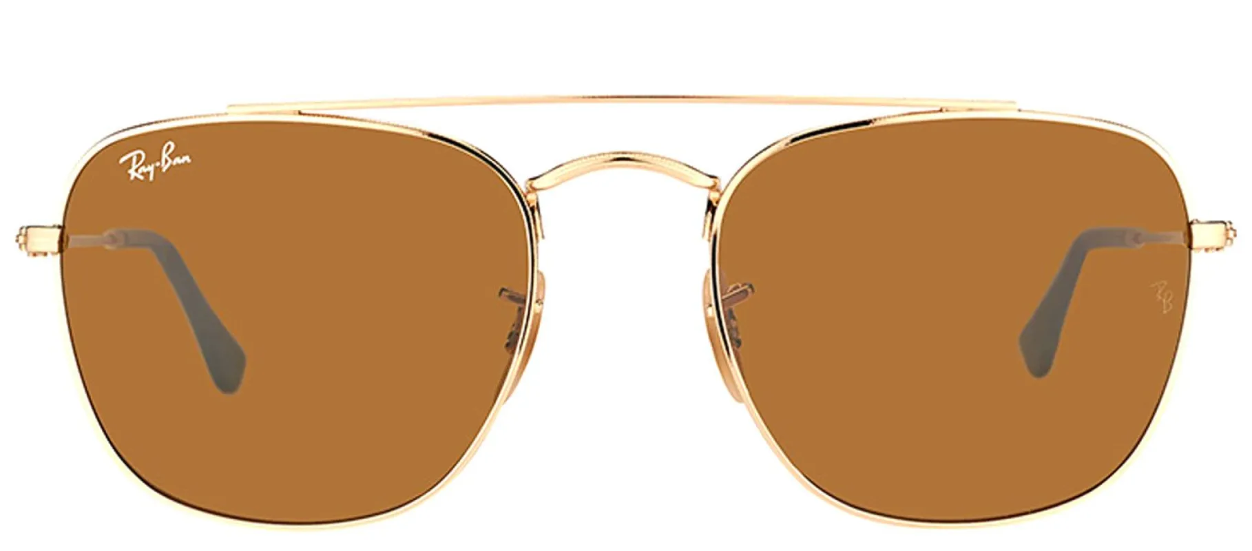 Ray-Ban RB 3557 001/33 Square Metal Gold Sunglasses with Brown Lens sold by Gaffos
