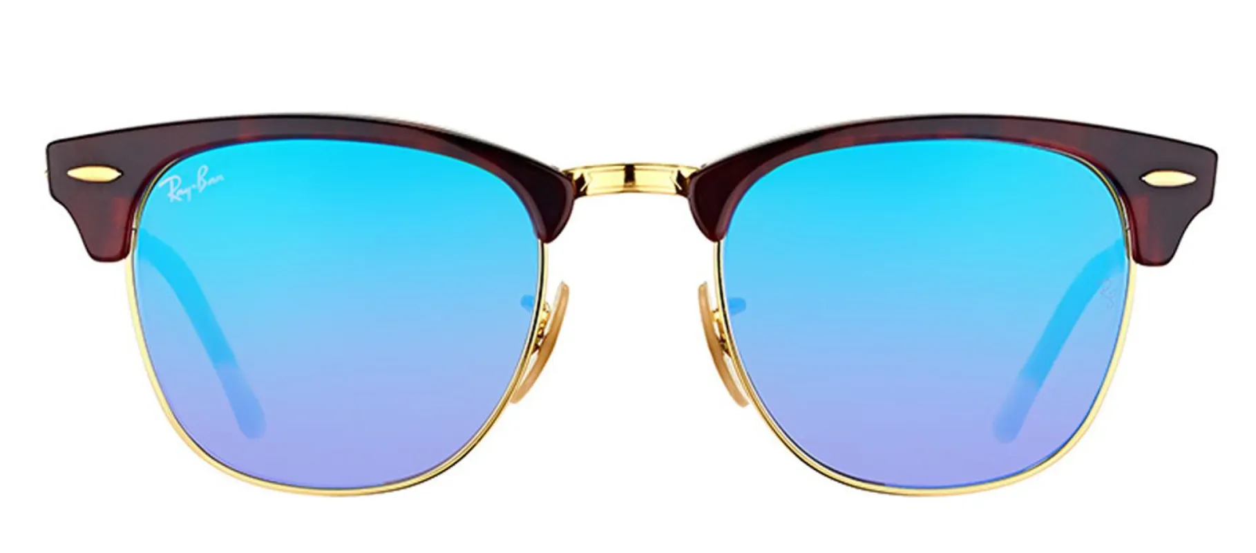 Ray-Ban Clubmaster RB 3016 990/7Q Clubmaster Plastic Tortoise/ Havana Sunglasses with Blue Flash Gradient Lens sold by Gaffos
