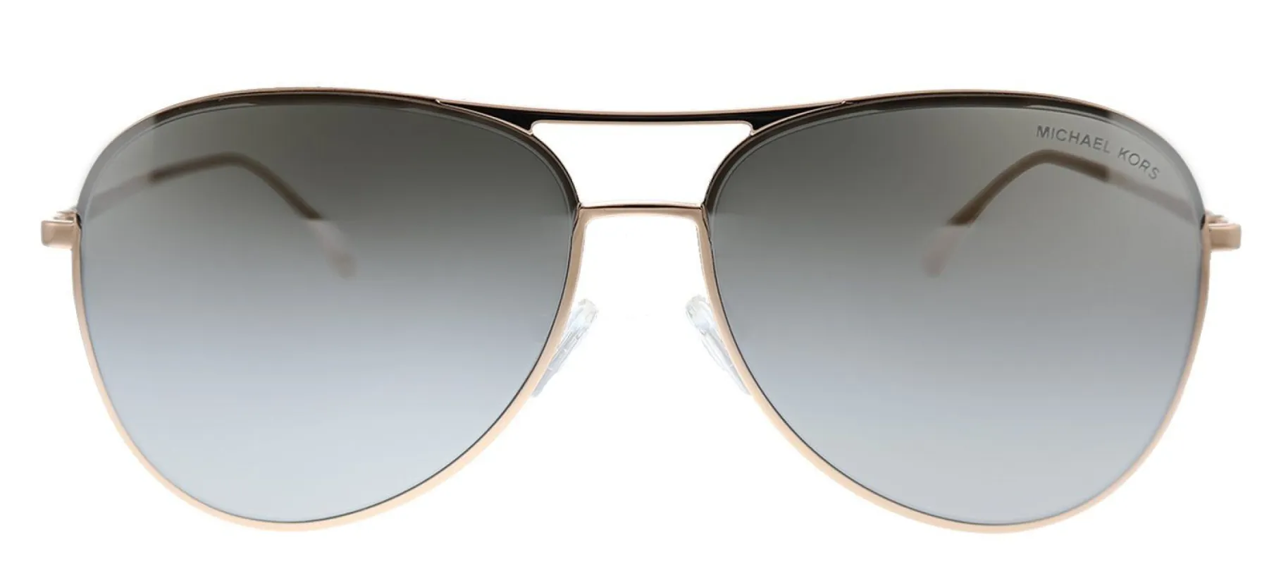 Michael Kors Kona MK 1089 11086G Aviator Metal Rose Gold Sunglasses with Silver Mirror Lens sold by Gaffos