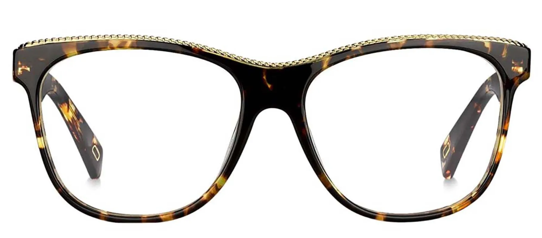 Marc Jacobs Marc 164 086 Square Plastic Tortoise Eyeglasses with Logo Stamped Demo Lenses made by Gaffos