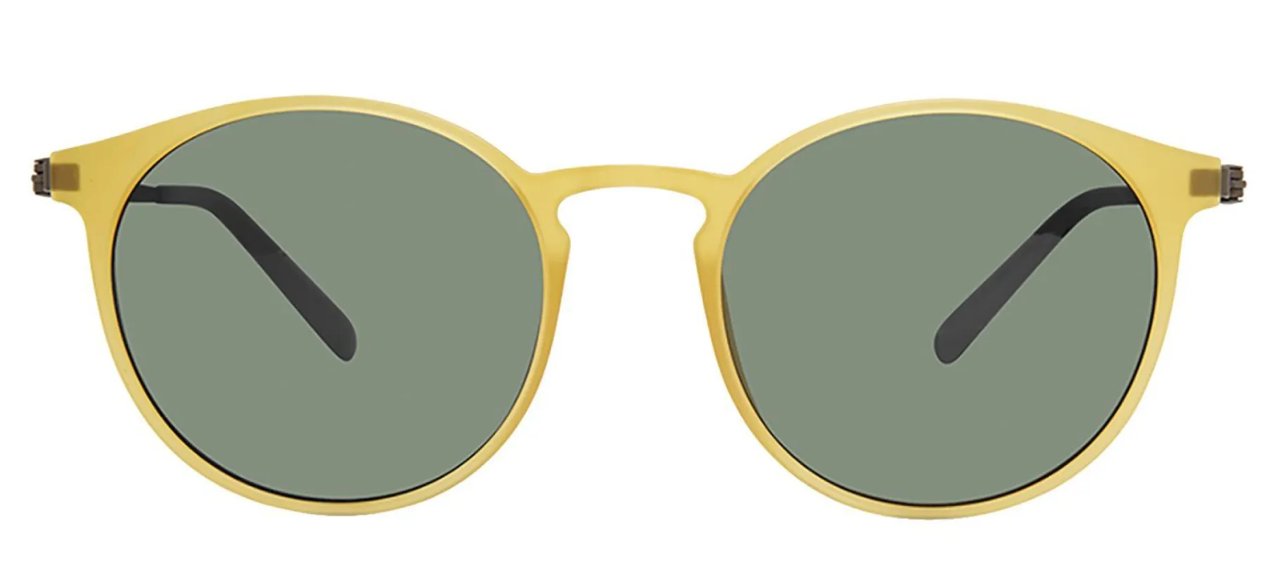Modo MODO 701 MYLW Round Metal Yellow Sunglasses with Green Lens sold by Gaffos