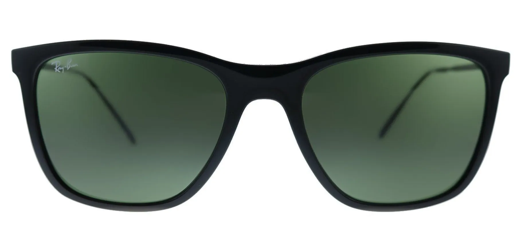 Ray-Ban RB 4344 601/31 Square Plastic Black Sunglasses with Green Lens sold by Gaffos