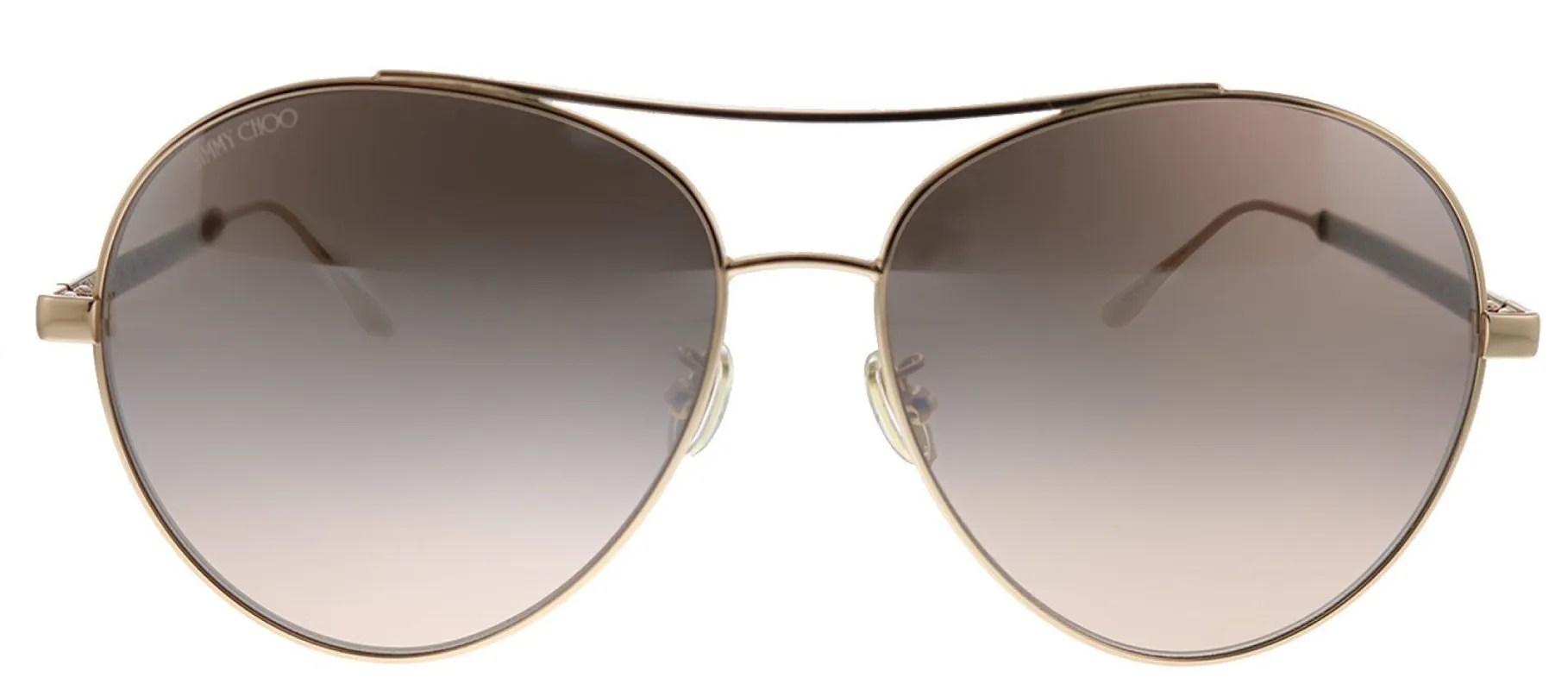 Jimmy Choo JC NORIA/F/S BKU G4 Aviator Metal Brown Sunglasses with Brown Mirror Lens sold by Gaffos