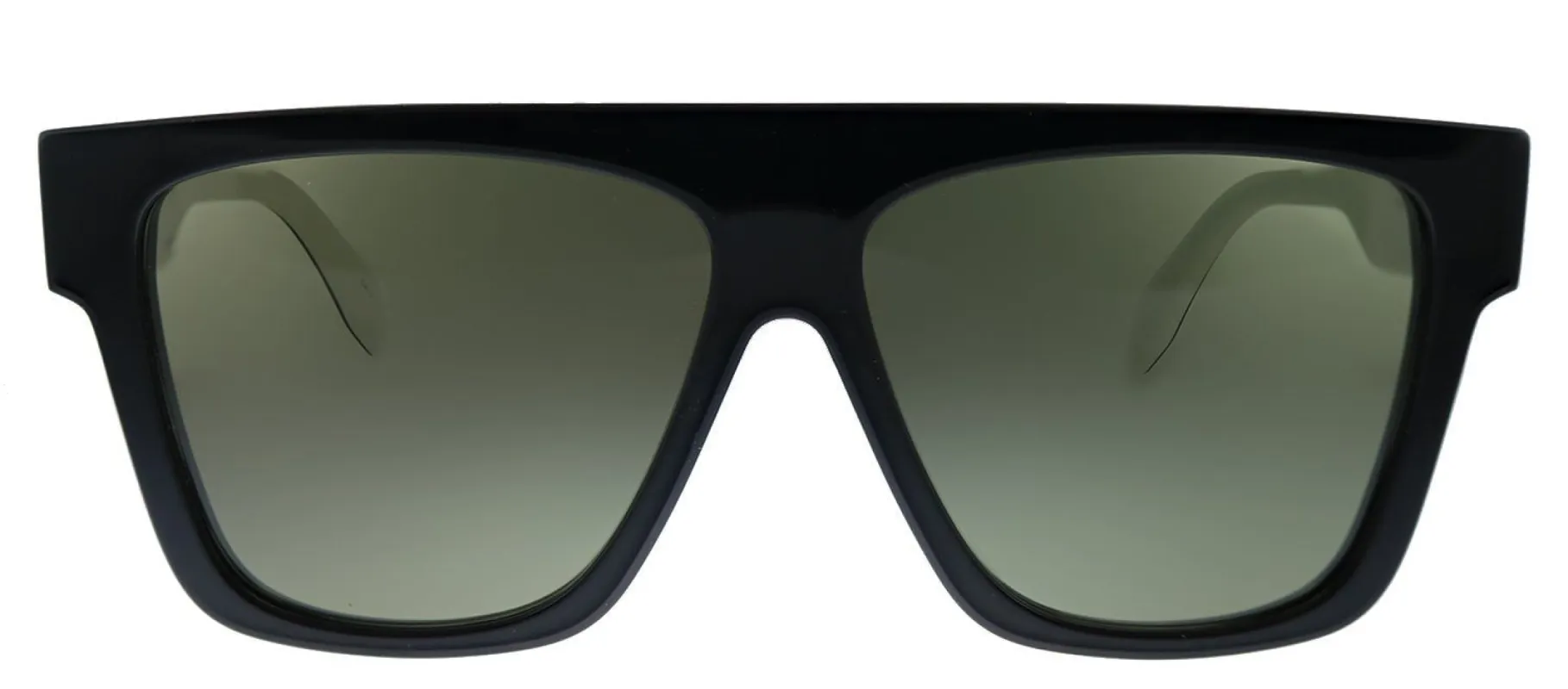 Alexander McQueen AM 302S 003 Square Acetate Black Sunglasses with Green Lens sold by Gaffos