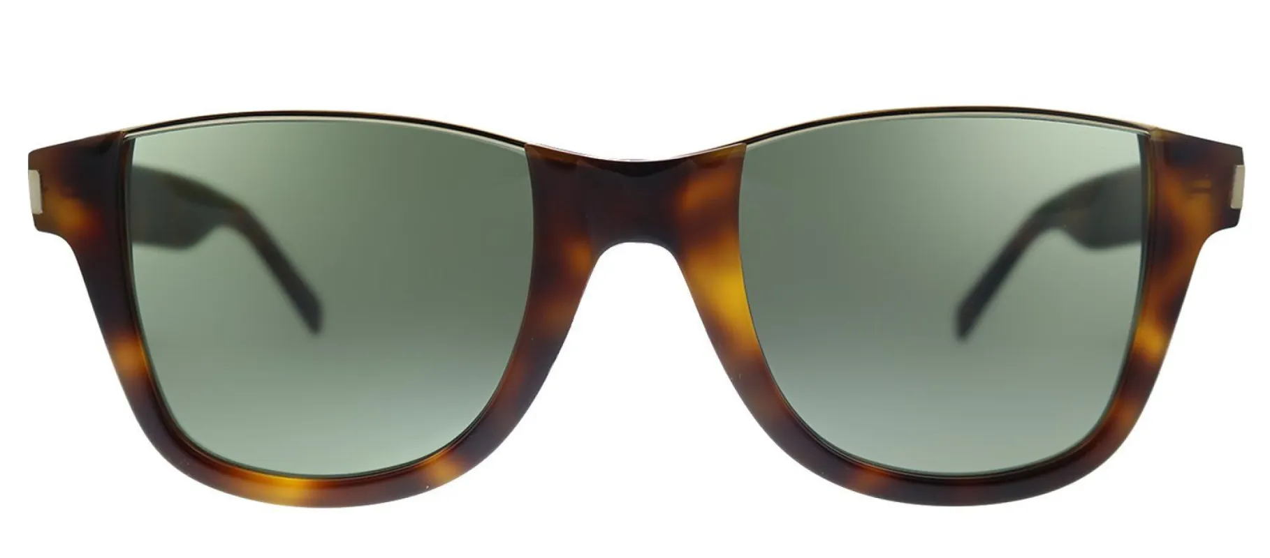 Saint Laurent CUT SL 51 002 Square Acetate Havana Sunglasses with Green Lens sold by Gaffos