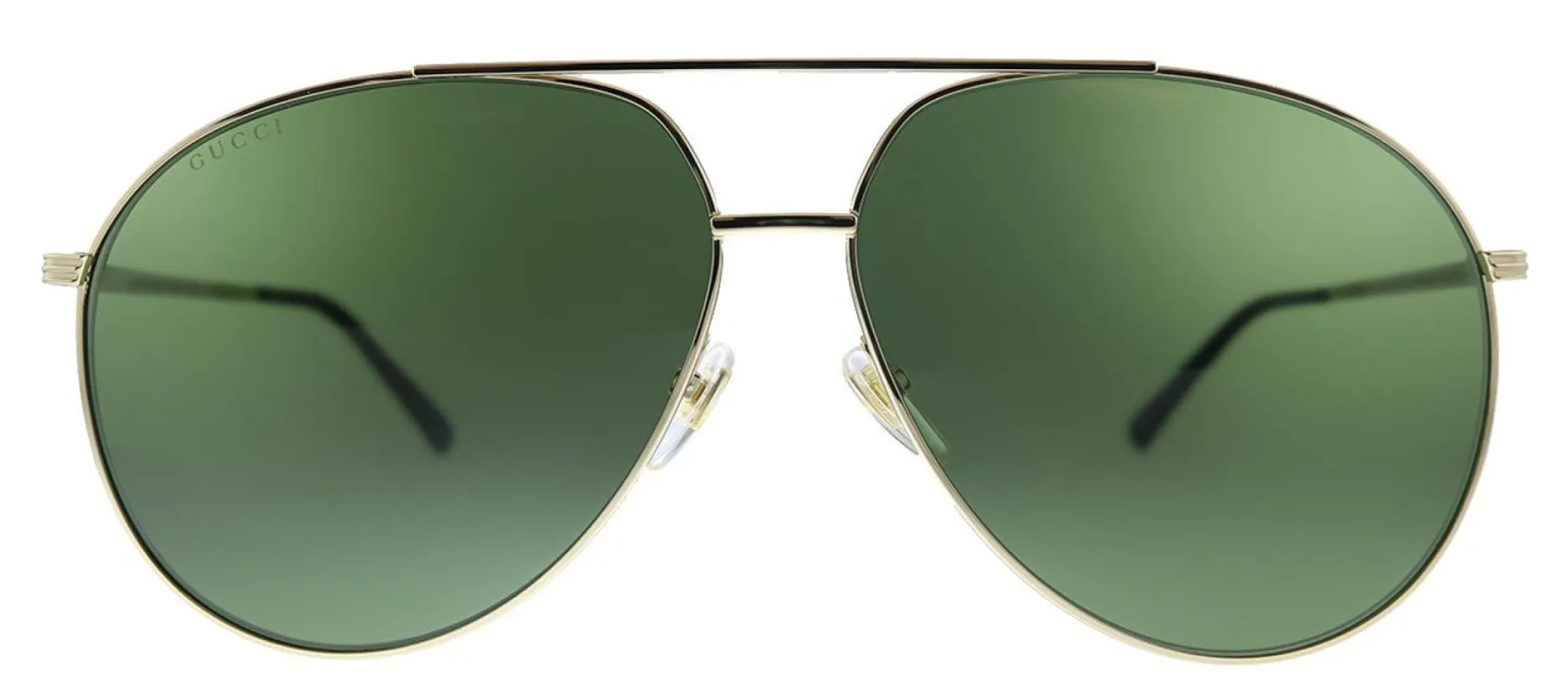 Gucci GG 0832S 002 Aviator Metal Gold Sunglasses with Green Lens sold by Gaffos