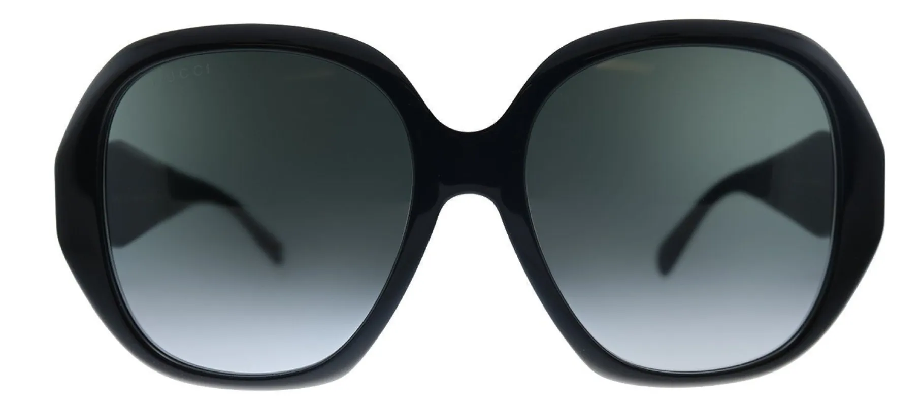 Gucci GG 0796S 001 Geometric Acetate Black Sunglasses with Grey Gradient Lens sold by Gaffos