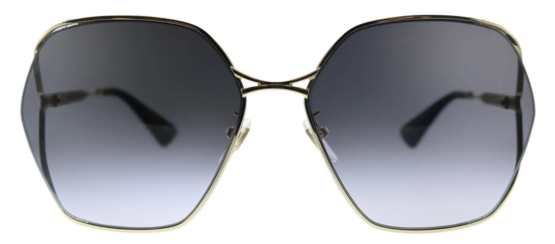Gucci GG 0818SA 001 Square Metal Gold Sunglasses with Grey Gradient Lens sold by Gaffos