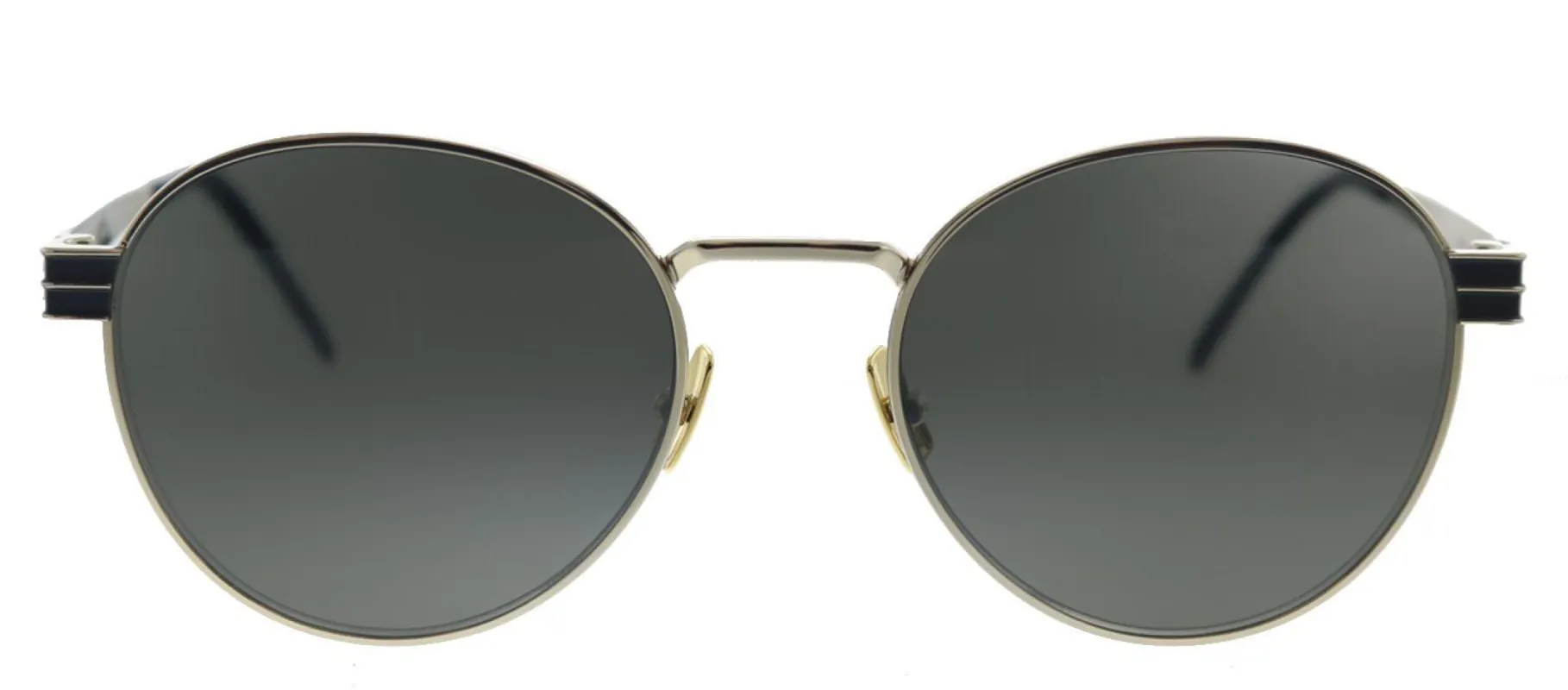 Saint Laurent SL M62 003 Round Metal Gold Black Sunglasses with Grey Lens sold by Gaffos