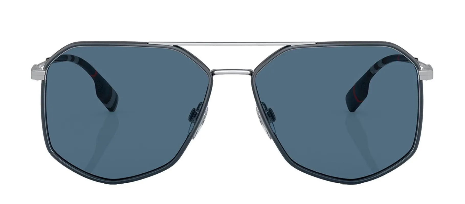 Burberry OZWALD BE 3139 100580 Geometric Metal Silver Sunglasses with Blue Lens sold by Gaffos