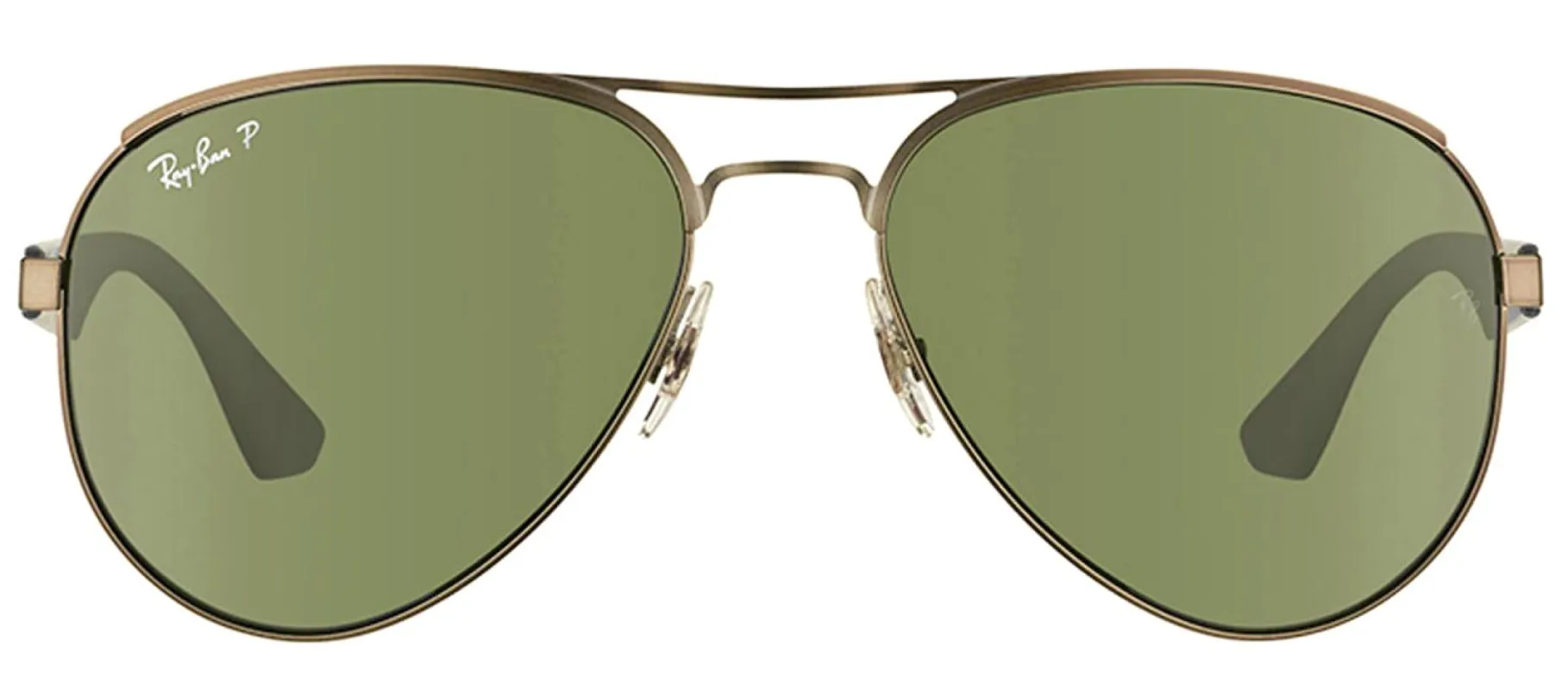Ray-Ban RB 3523 029/9A Aviator Metal Ruthenium/ Gunmetal Sunglasses with Green Polarized Lens sold by Gaffos