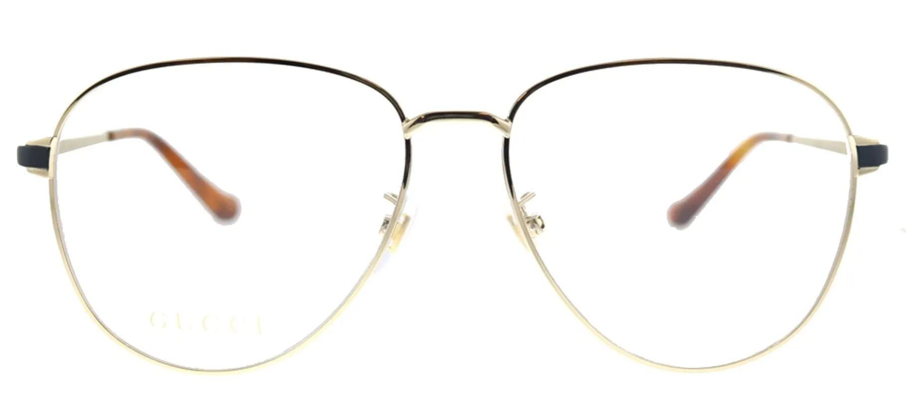 Gucci GG 0577OA 001 Aviator Metal Gold Eyeglasses with Demo Lens made by Gaffos