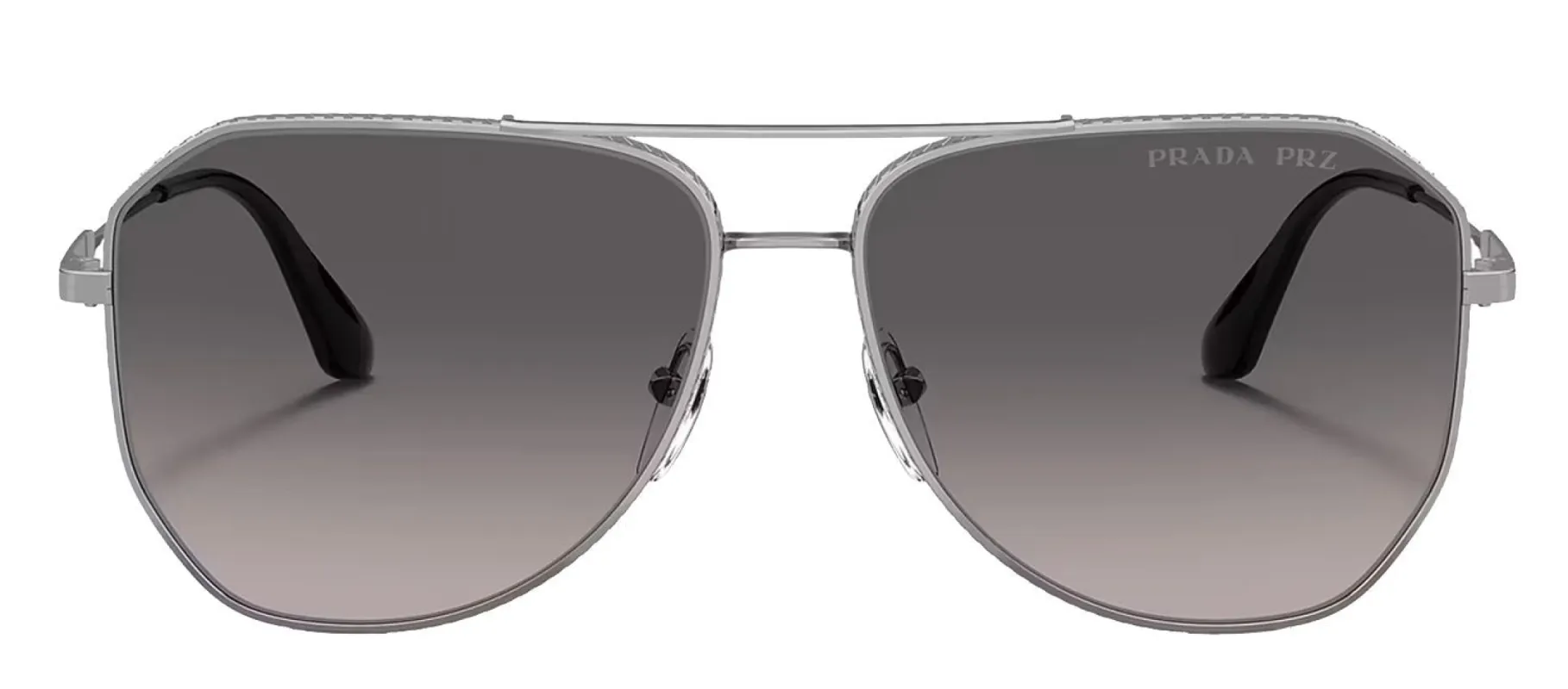 Prada PR 63XS 5AV09G Navigator Metal Gunmetal Sunglasses with Grey Gradient Lens made by Prada