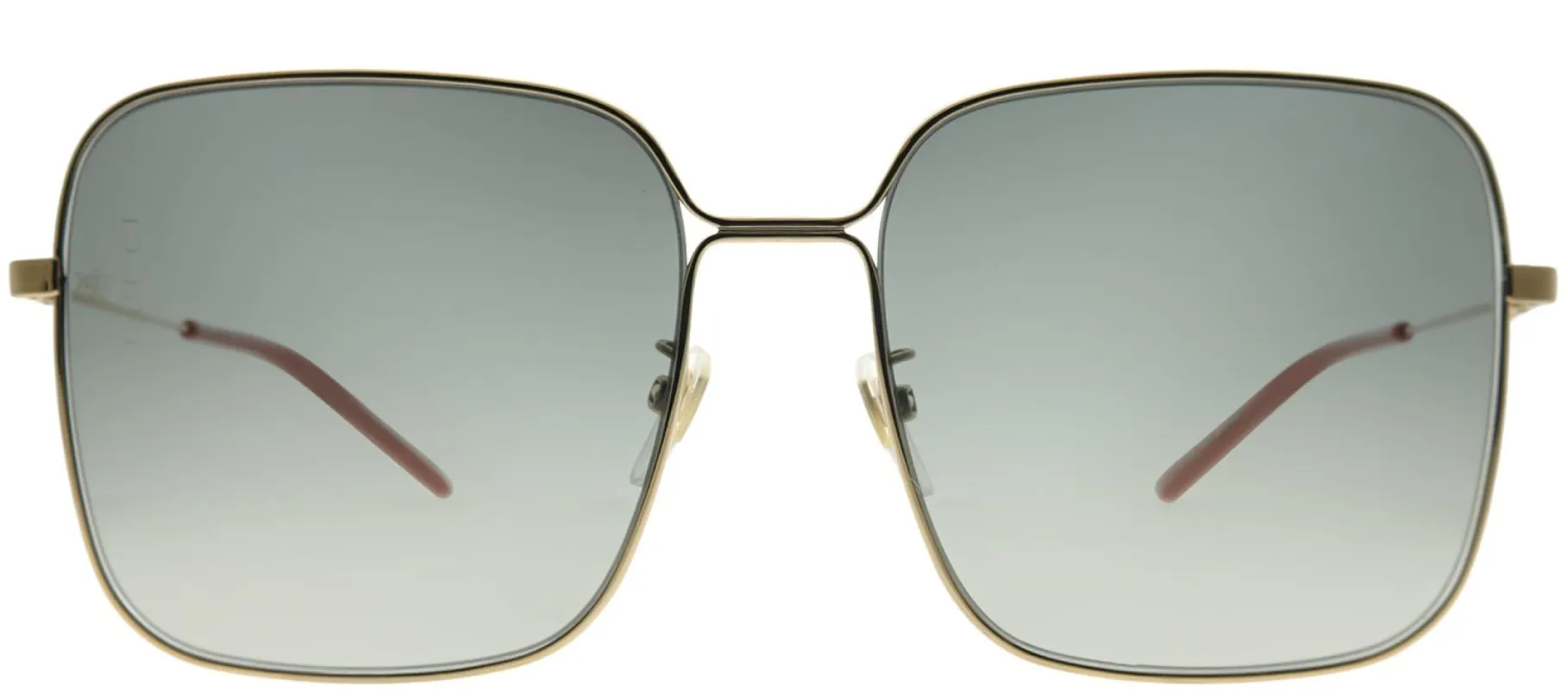 Gucci Gucci Logo GG 0443S 001 Square Metal Gold Sunglasses with Grey Gradient Lens sold by Gaffos