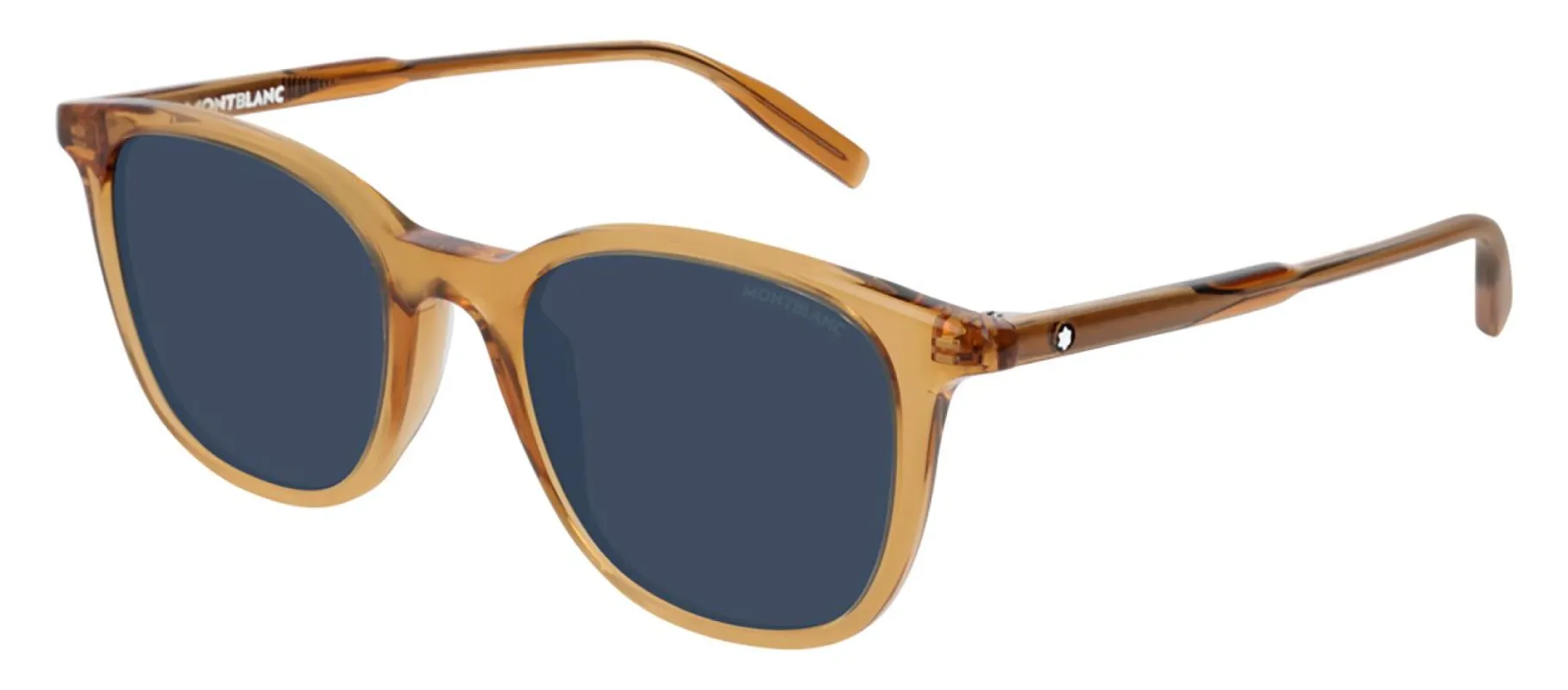 Montblanc MB 0006S 004 Round Acetate Yellow Sunglasses with Blue Lens sold by Gaffos