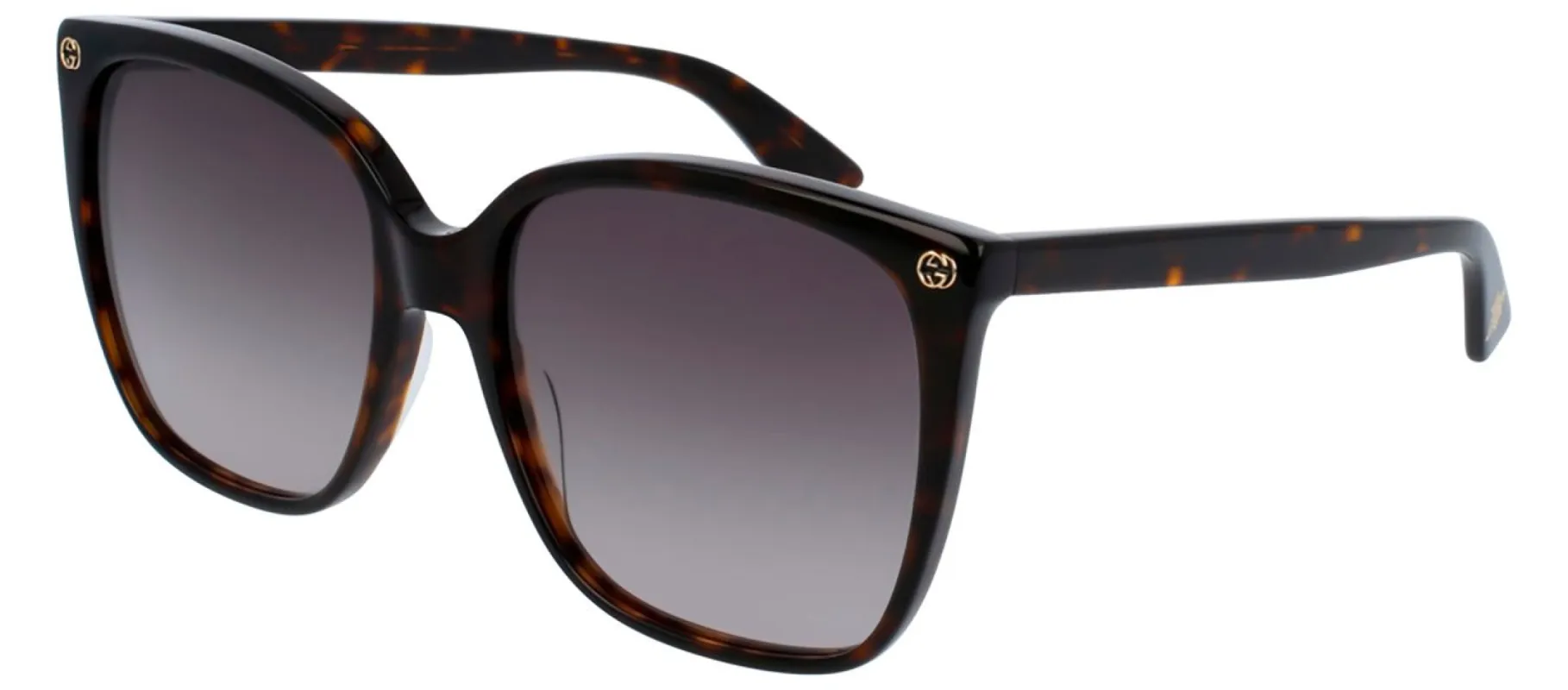 Gucci GG 0022S 003 Rectangle Acetate Havana Sunglasses with Brown Gradient Lens sold by Gaffos