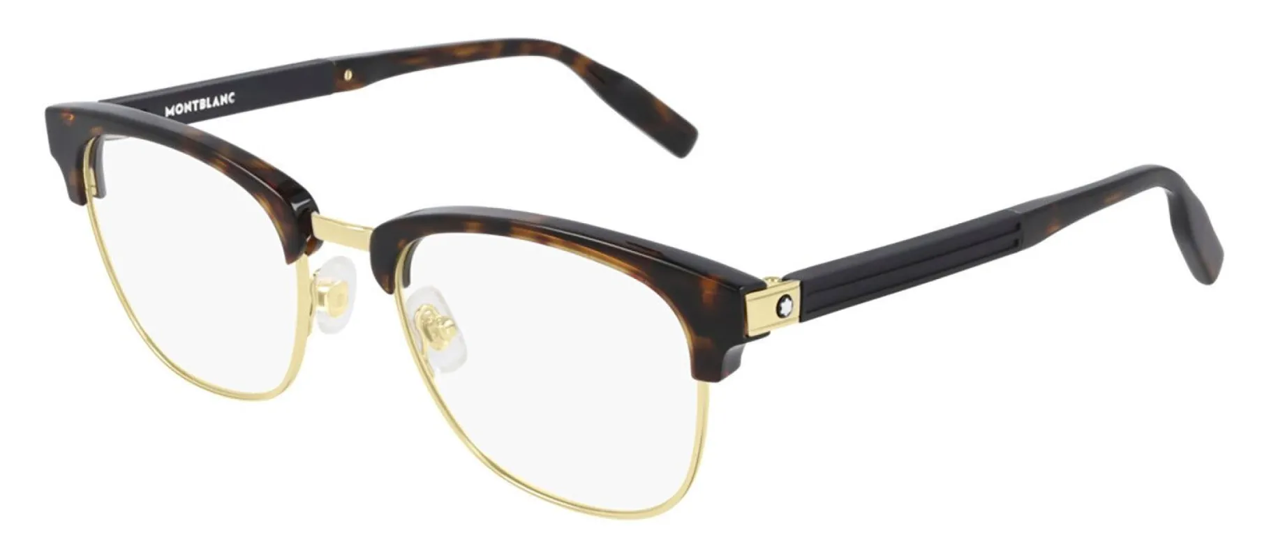 Montblanc MB 0164O 003 Square Acetate Havana Eyeglasses with Demo Lens made by Gaffos