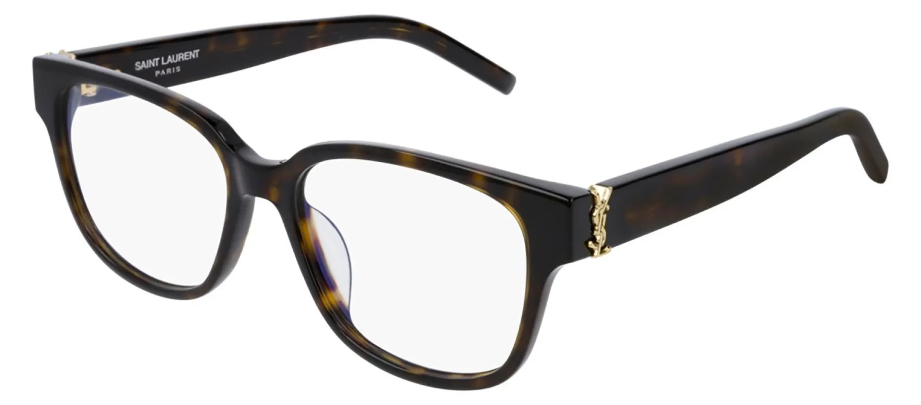 Saint Laurent SL M33/F 004 Square Acetate Havana Eyeglasses with Demo Lens sold by Gaffos