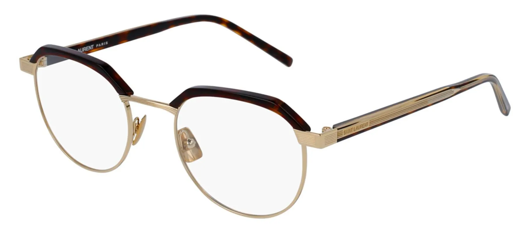 Saint Laurent SL 124 003 Round Metal Havana Eyeglasses with Demo Lens sold by Gaffos