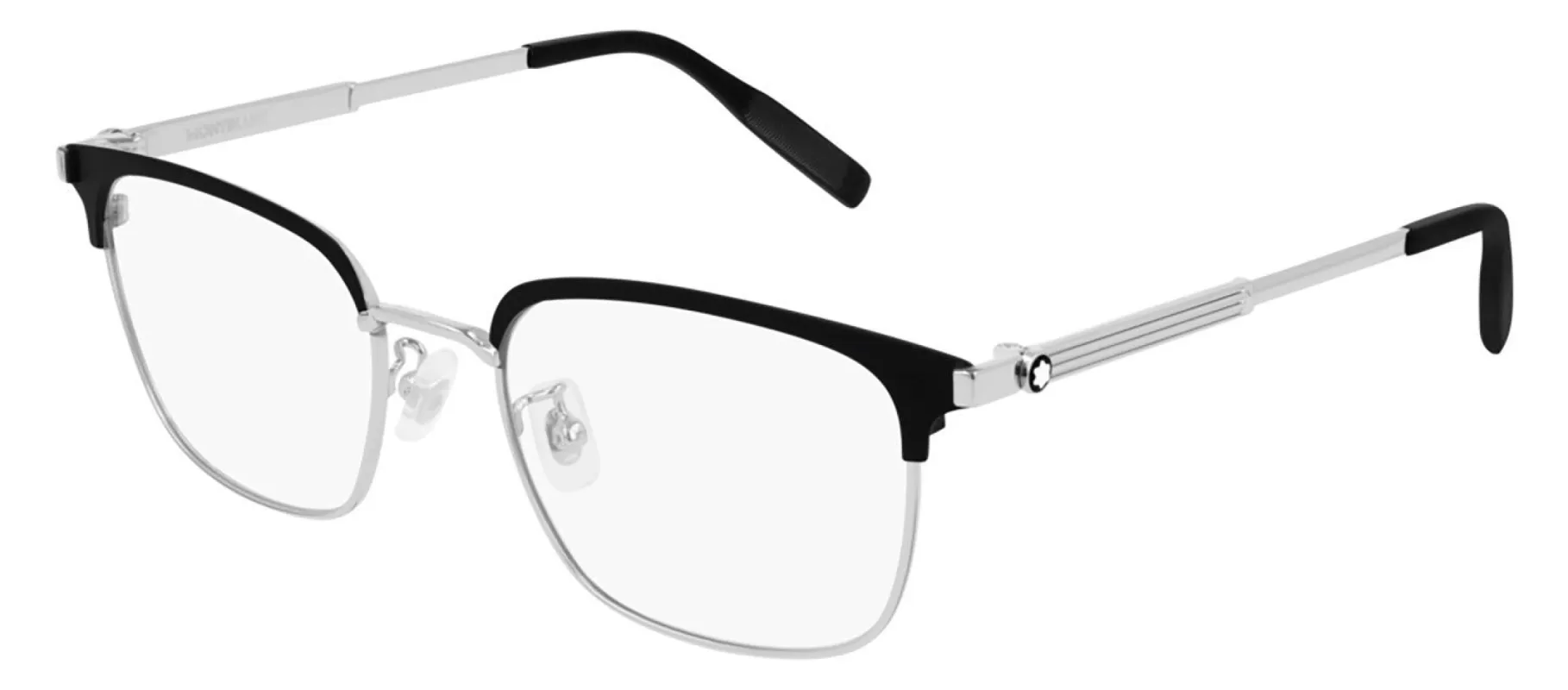 Montblanc MB 0083O 003 Square Metal Silver Eyeglasses with Demo Lens sold by Gaffos