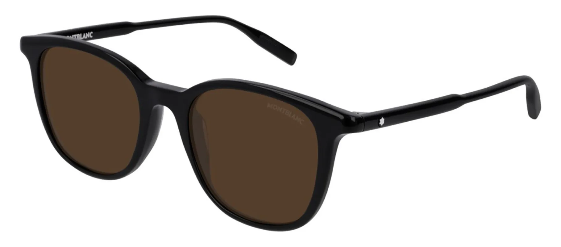 Montblanc MB 0006S 001 Round Acetate Black Sunglasses with Grey Lens made by Gaffos
