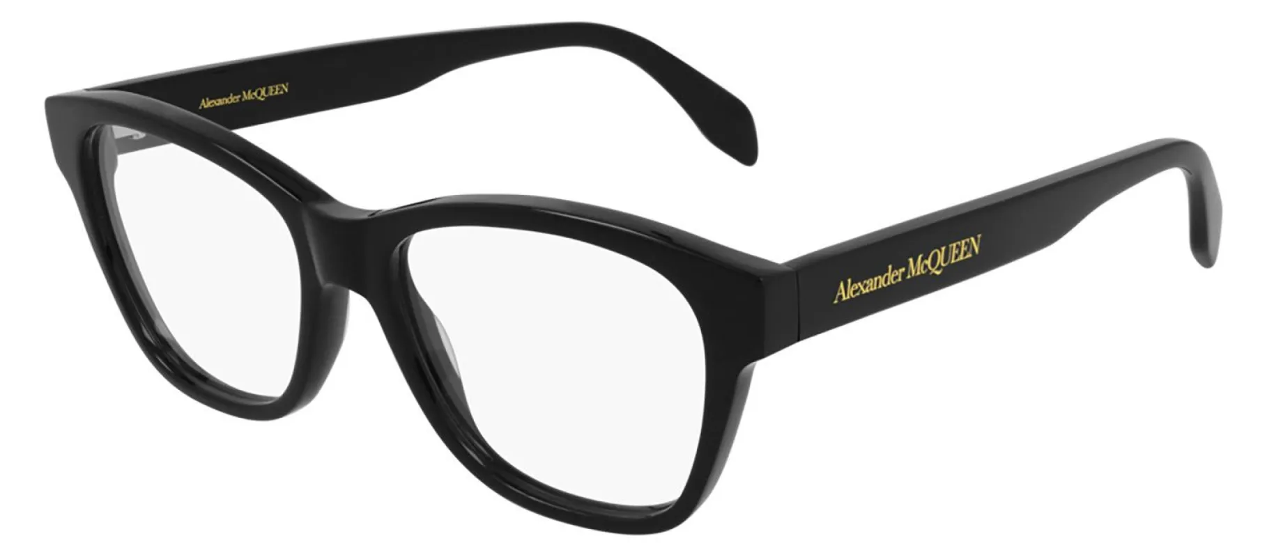 Alexander McQueen AM 0306O 001 Rectangle Acetate Black Eyeglasses with Demo Lens sold by Gaffos