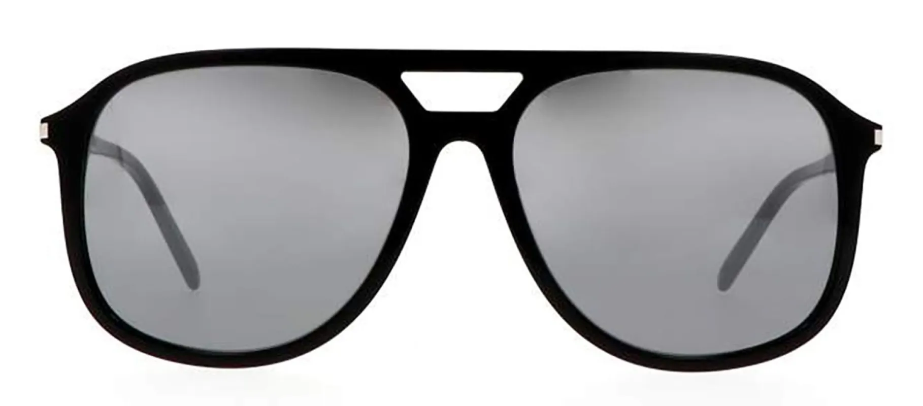 Saint Laurent SL 476S 002 Aviator Plastic Black Sunglasses with Silver Mirror Lens sold by Gaffos
