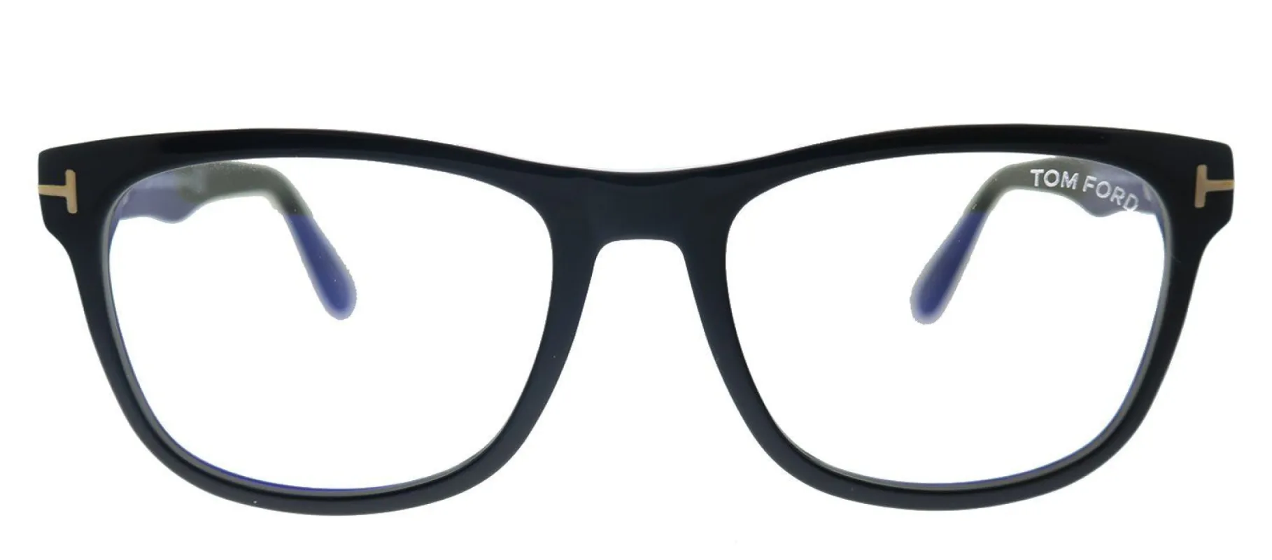 Tom Ford Soft FT 5662-B 001 Square Plastic Shiny Black Eyeglasses with Blue Block Lens sold by Gaffos