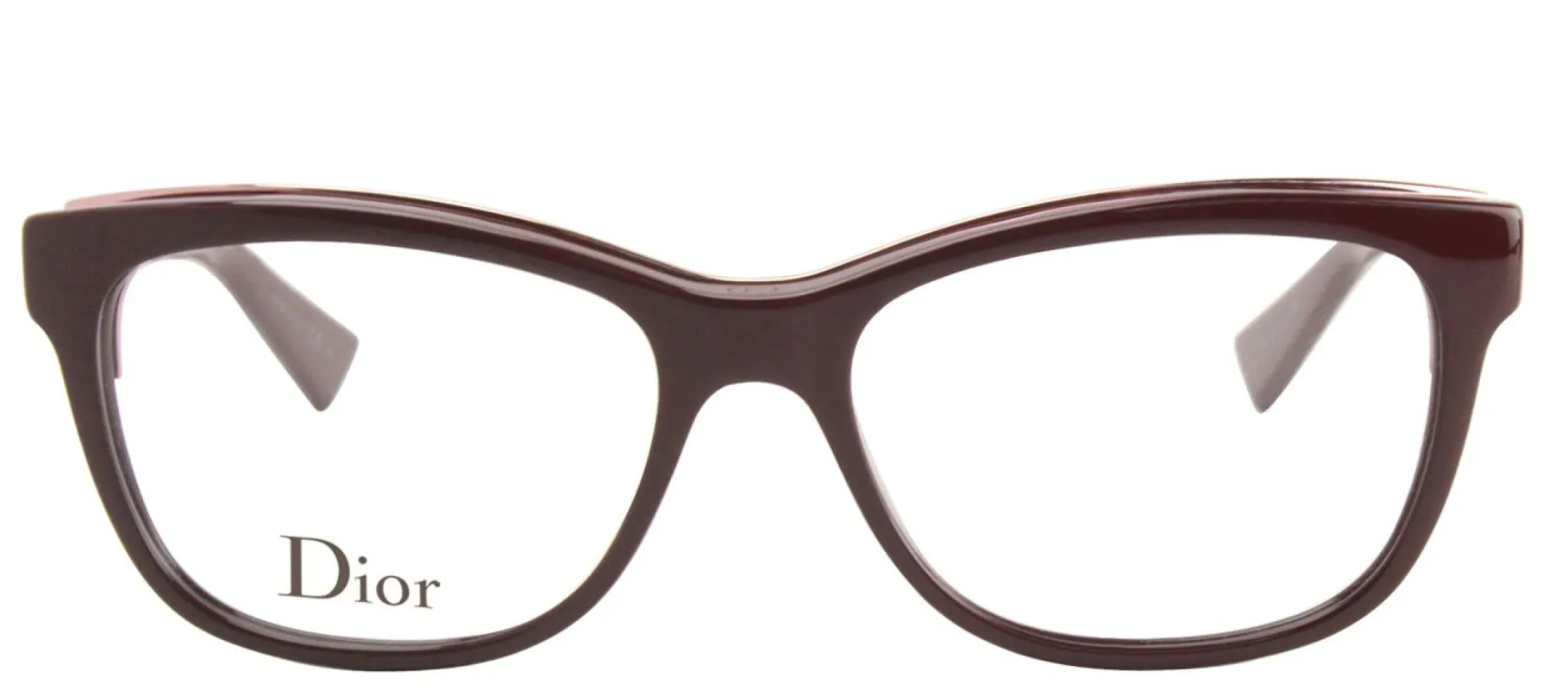 Dior CD Diorama01 F8P Rectangle Plastic Burgundy/ Red Eyeglasses with Demo Lens made by Gaffos