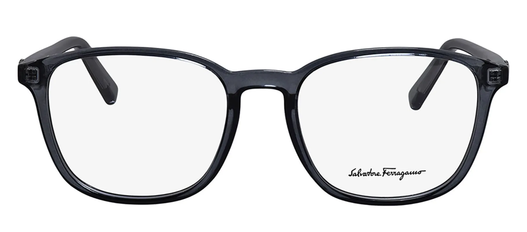 Salvatore Ferragamo SF 2895 057 Rectangle Plastic Grey Eyeglasses with Logo Stamped Demo Lenses made by Salvatore Ferragamo