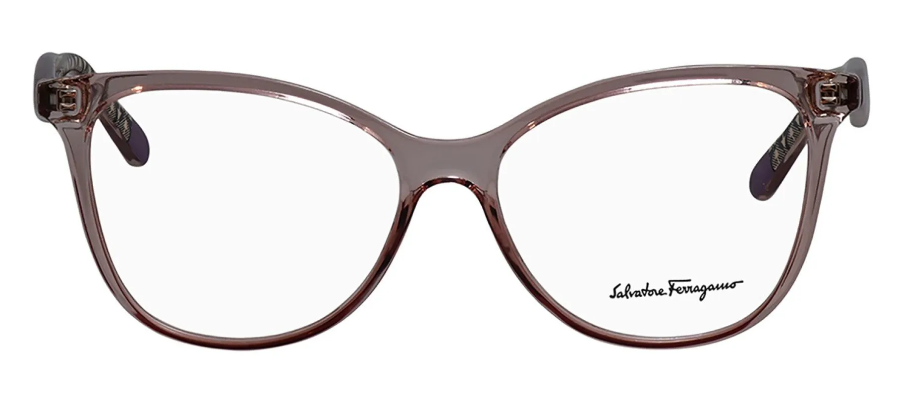 Salvatore Ferragamo SF 2892 643 Cat Eye Plastic Pink Eyeglasses with Logo Stamped Demo Lenses made by Salvatore Ferragamo