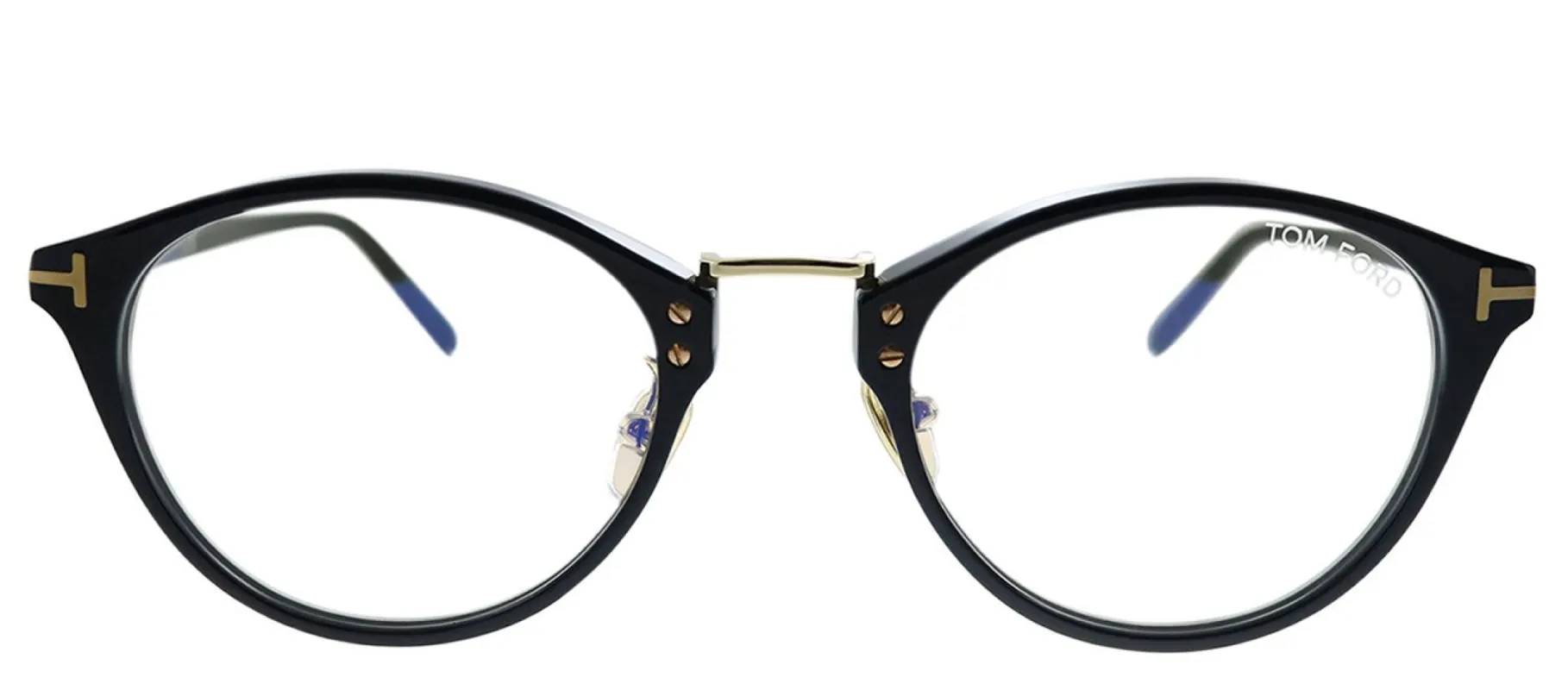 Tom Ford FT 5728-DB 001 Black Round Plastic Eyeglasses with Demo Lens sold by Gaffos