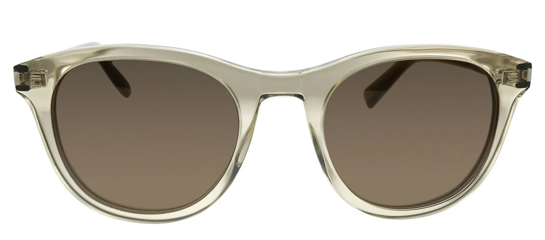 Saint Laurent SL 401 004 Round Acetate Clear Sunglasses with Brown Lens sold by Gaffos
